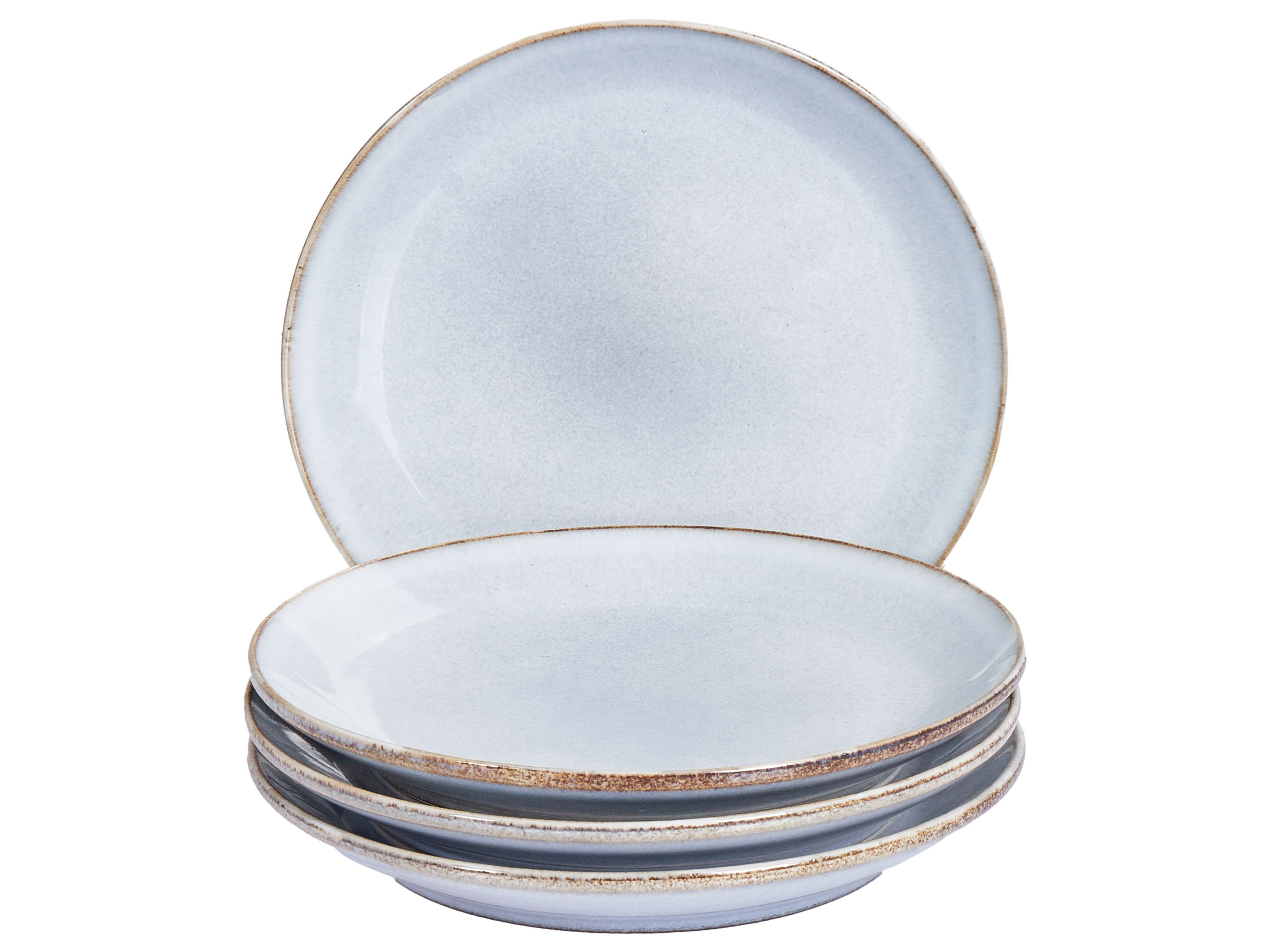Set of 4 Side Plates JUNIPER Stoneware Light Blue