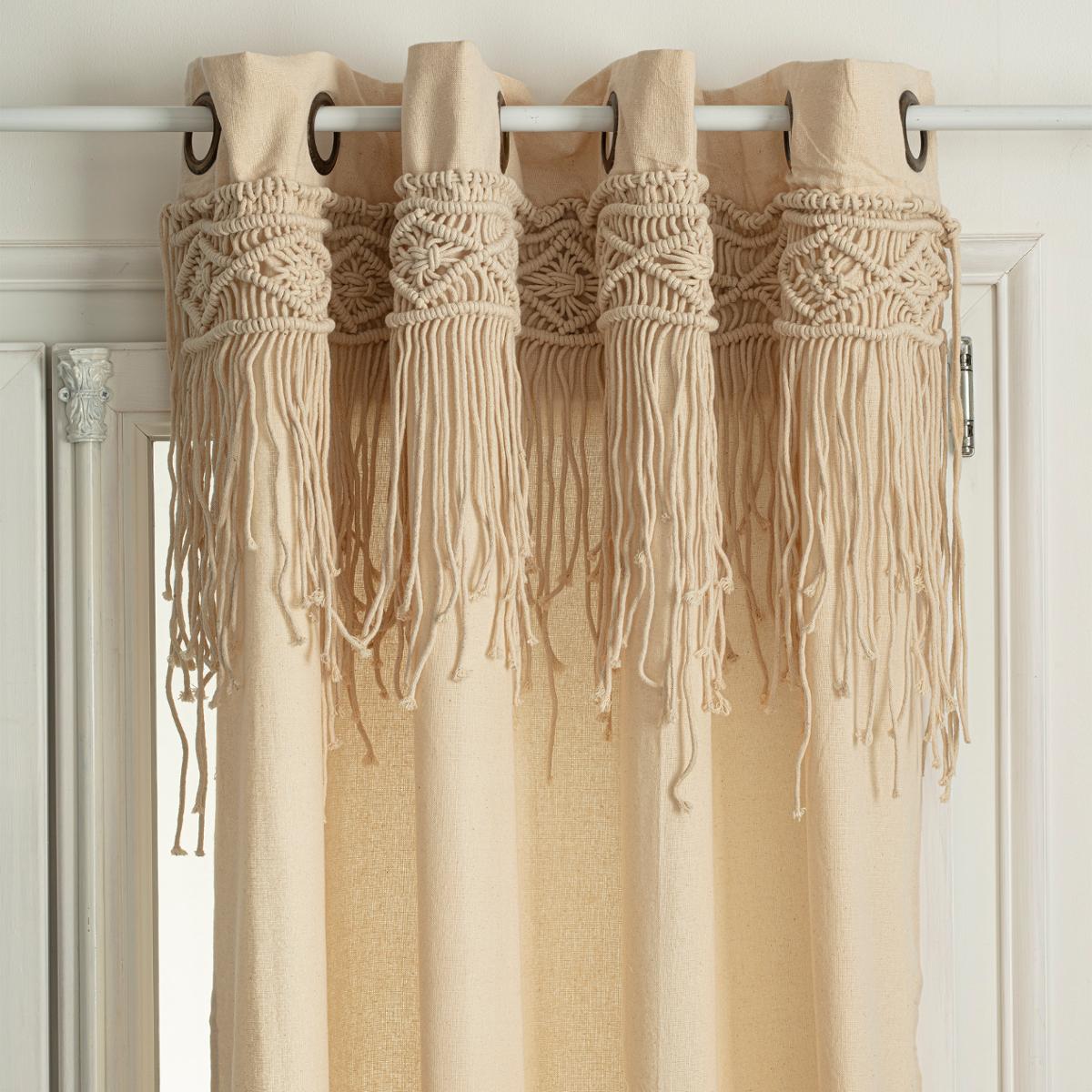 Curtain Rituality", macram&eacute; Beige, 140x260 cm