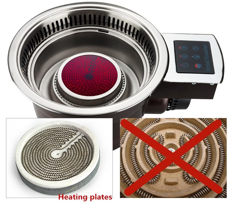 Korean Restaurant Japanese Griller Sumgyap Oven Indoor Smokeless Table Top Built in Barbecue Korea Smokeless Electric BBQ Grill