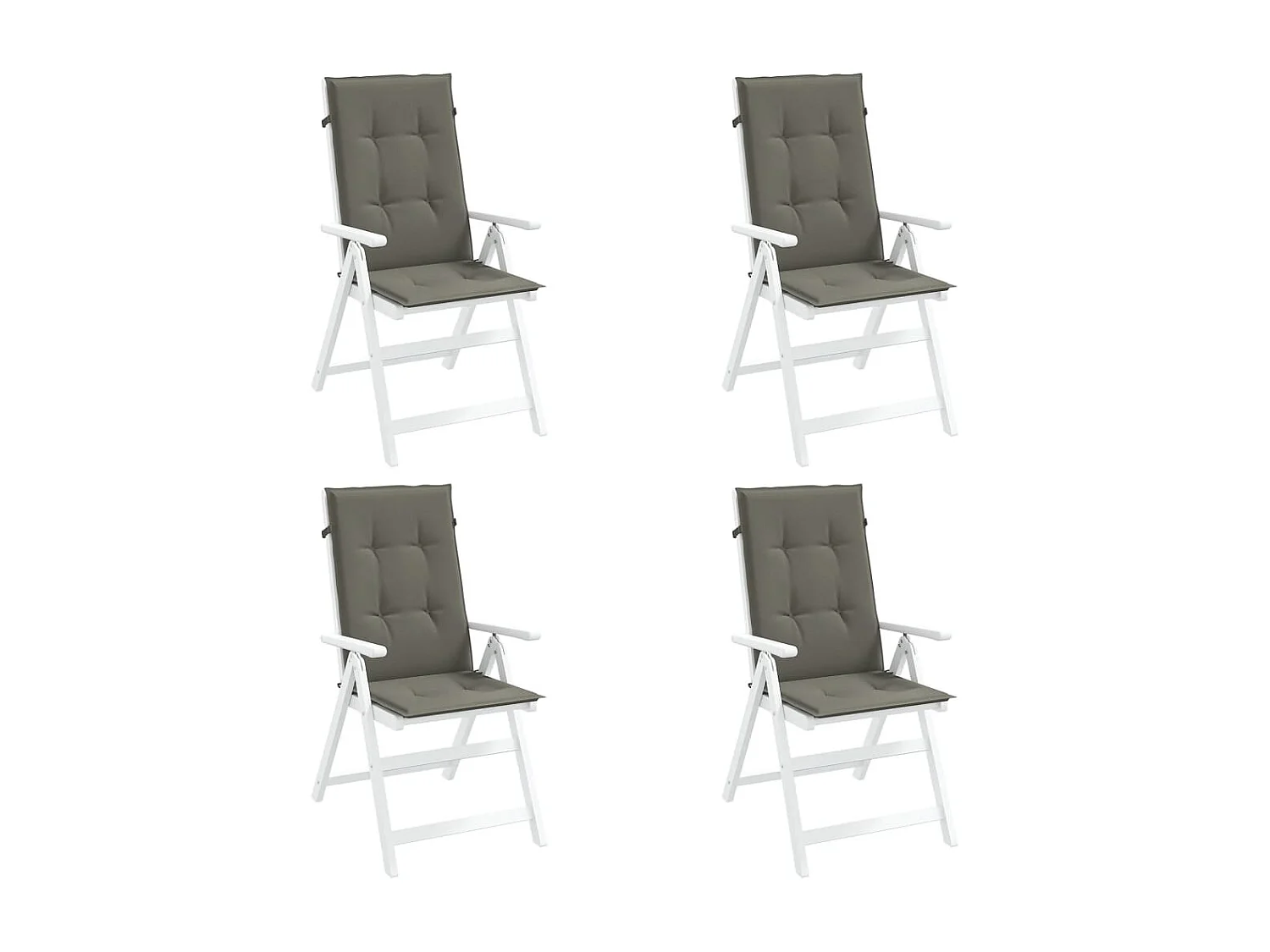 Coussins de chaise à dossier haut lot de 4 gris foncé mélangé