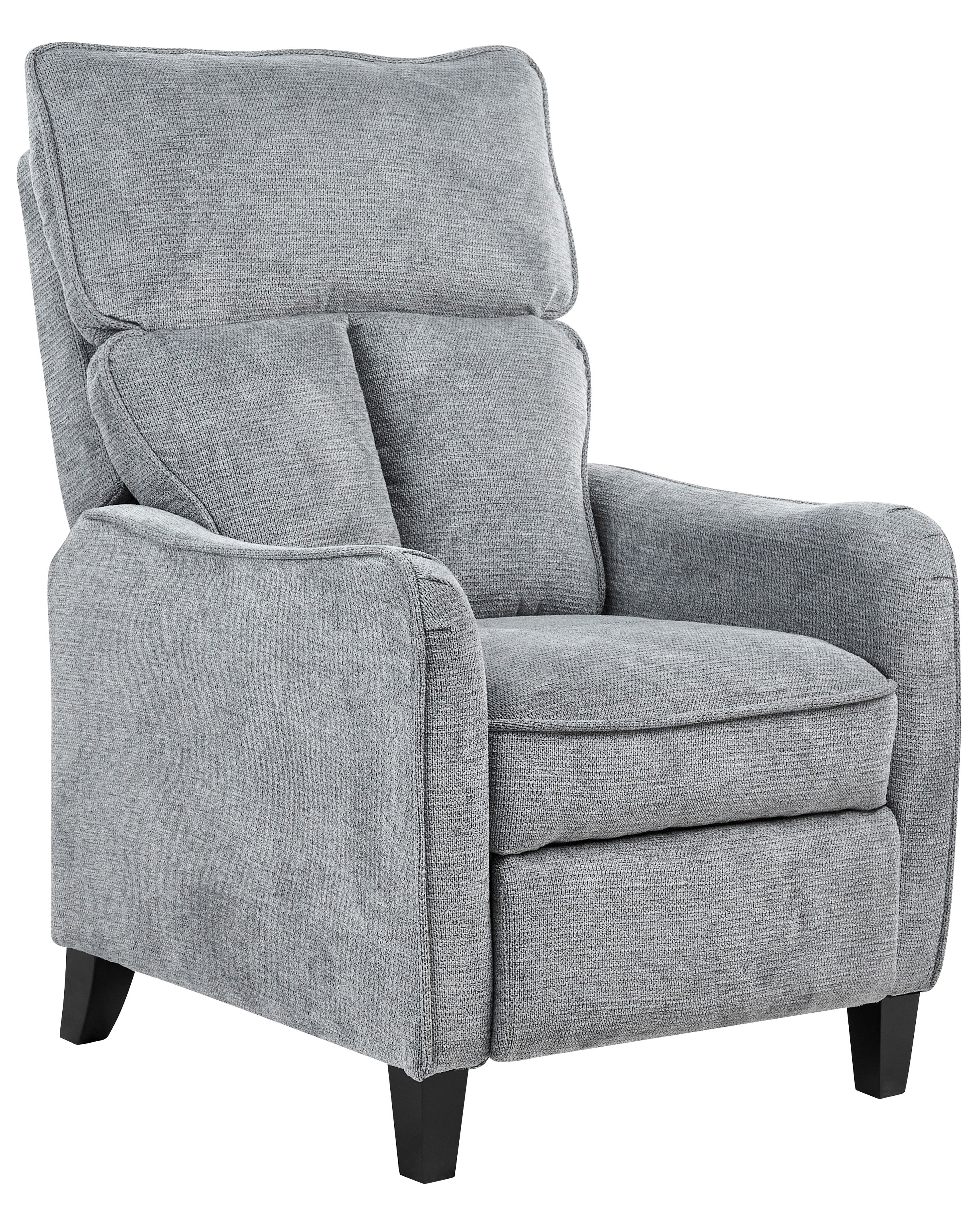 Recliner Chair ROYSTON with Footrest Fabric Grey