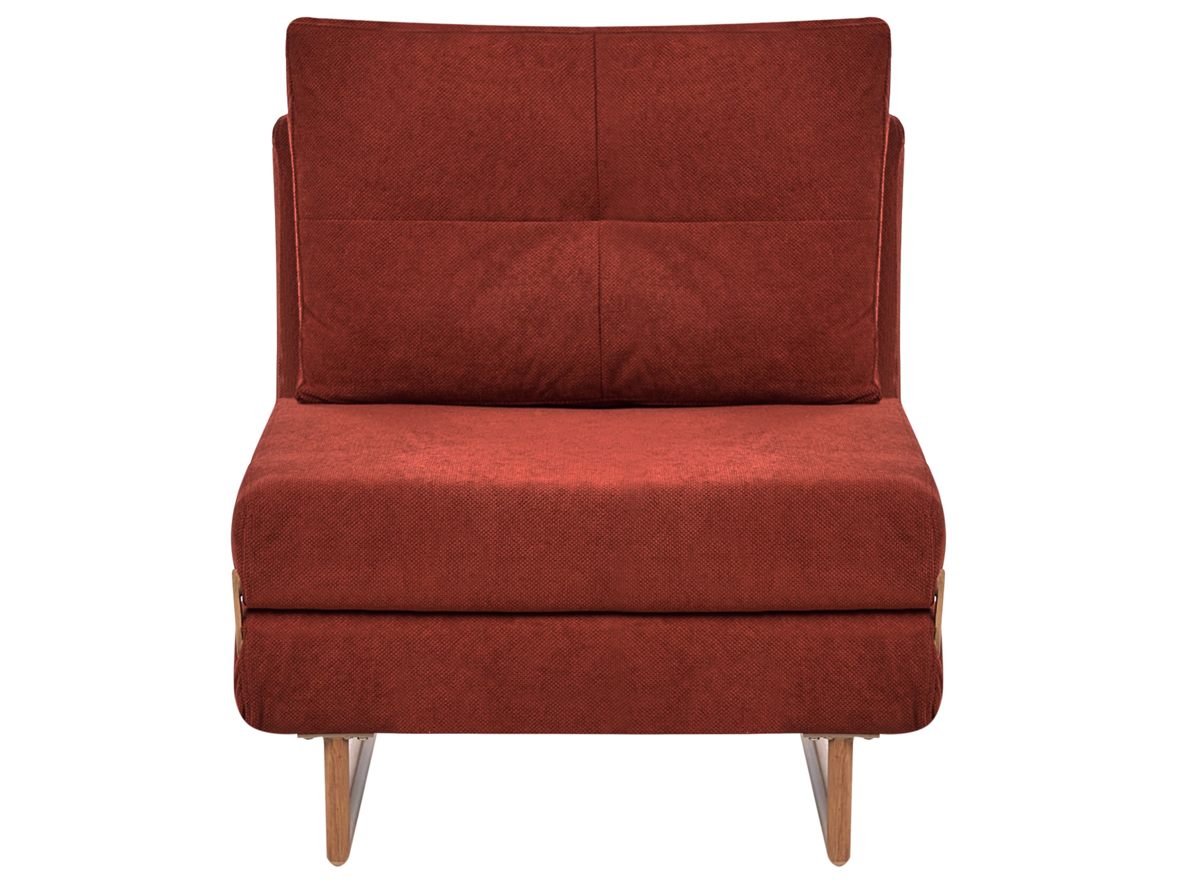 Single Sofa Bed JERSLEV Fabric Red