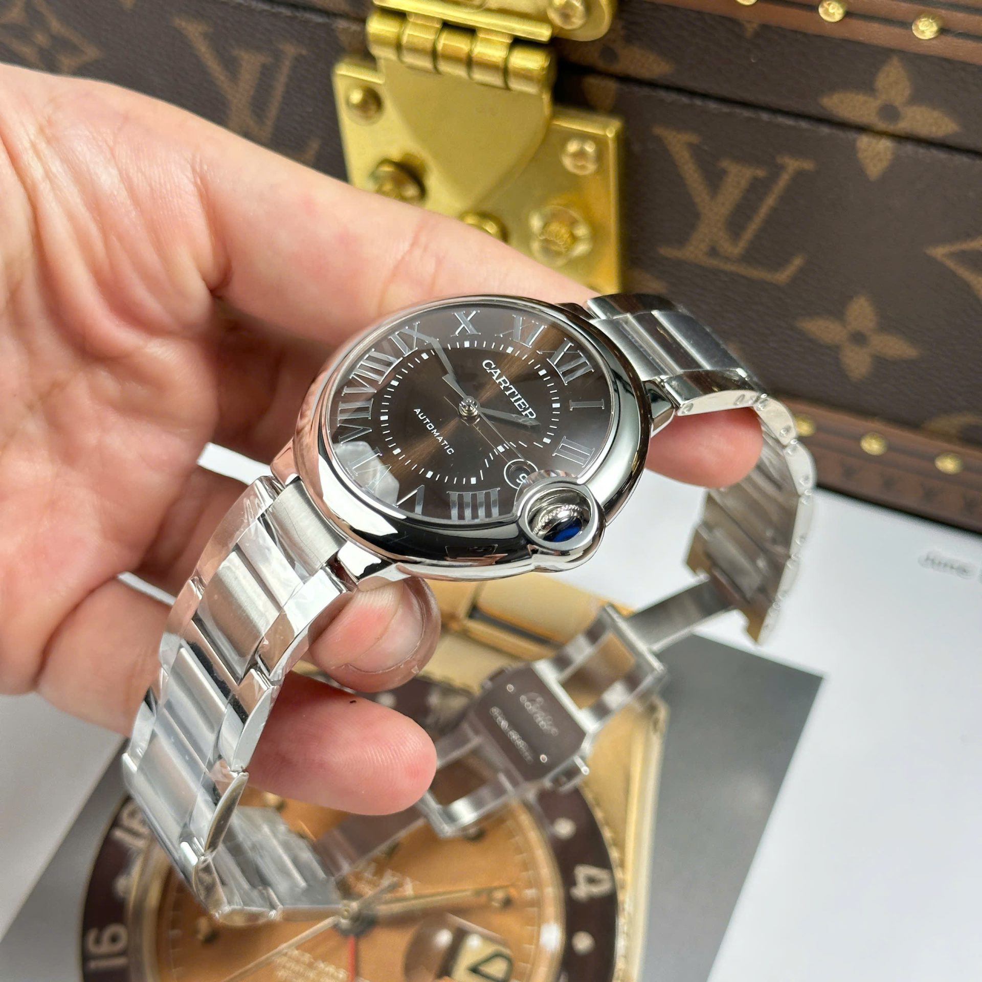 Cartier Ballon Bleu Luxury Imitation Watches Brown Dial Automatic Moevement AF Factory 40mm - Top club