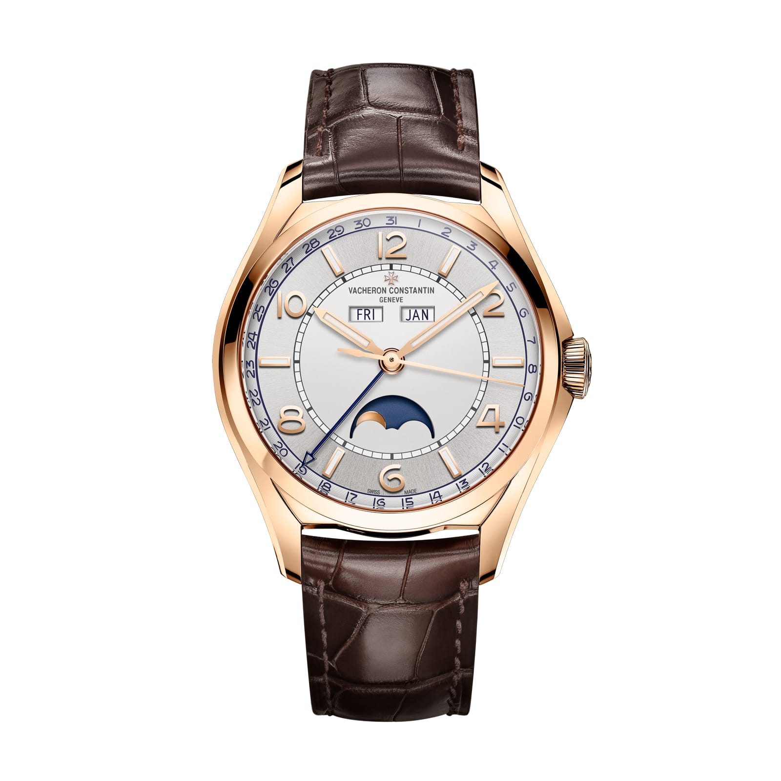 Replica Watches Fake Vacheron Constantin Fiftysix complete calendar 40 MM PINK GOLD(1:1 replica) - Elite Watch Atelier