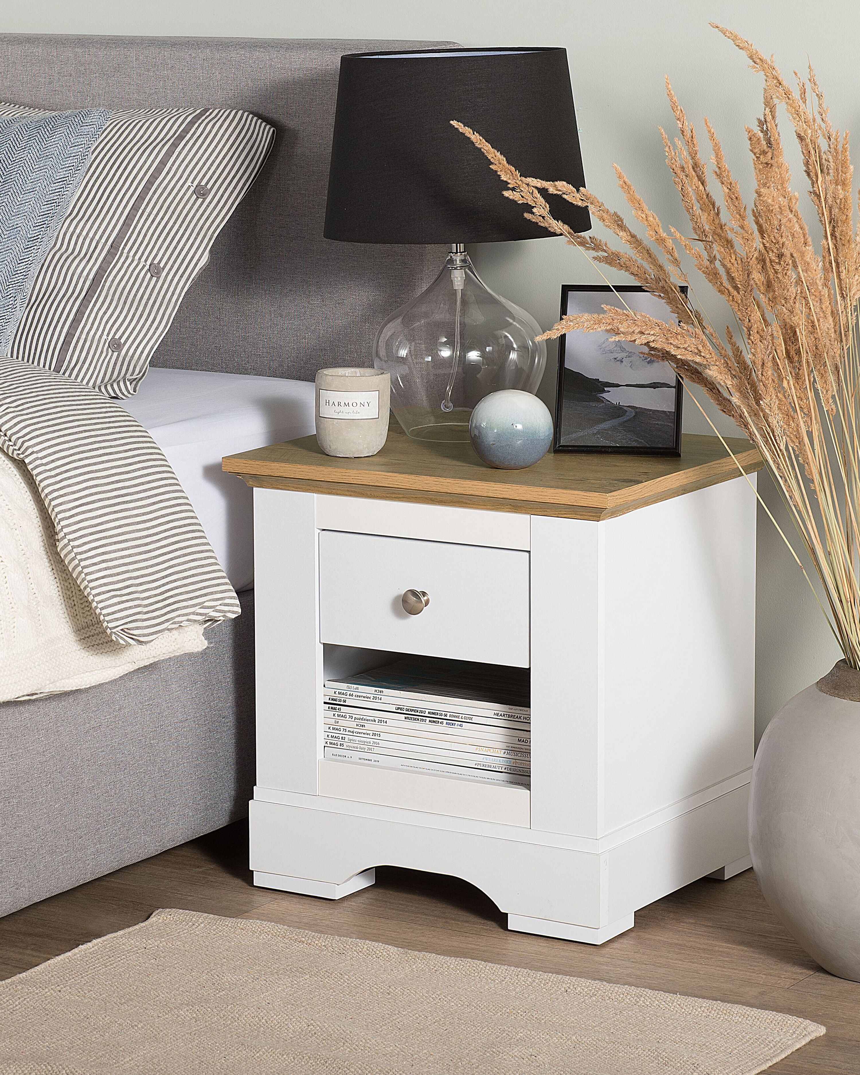 1 Drawer Bedside Table WINGLAY White