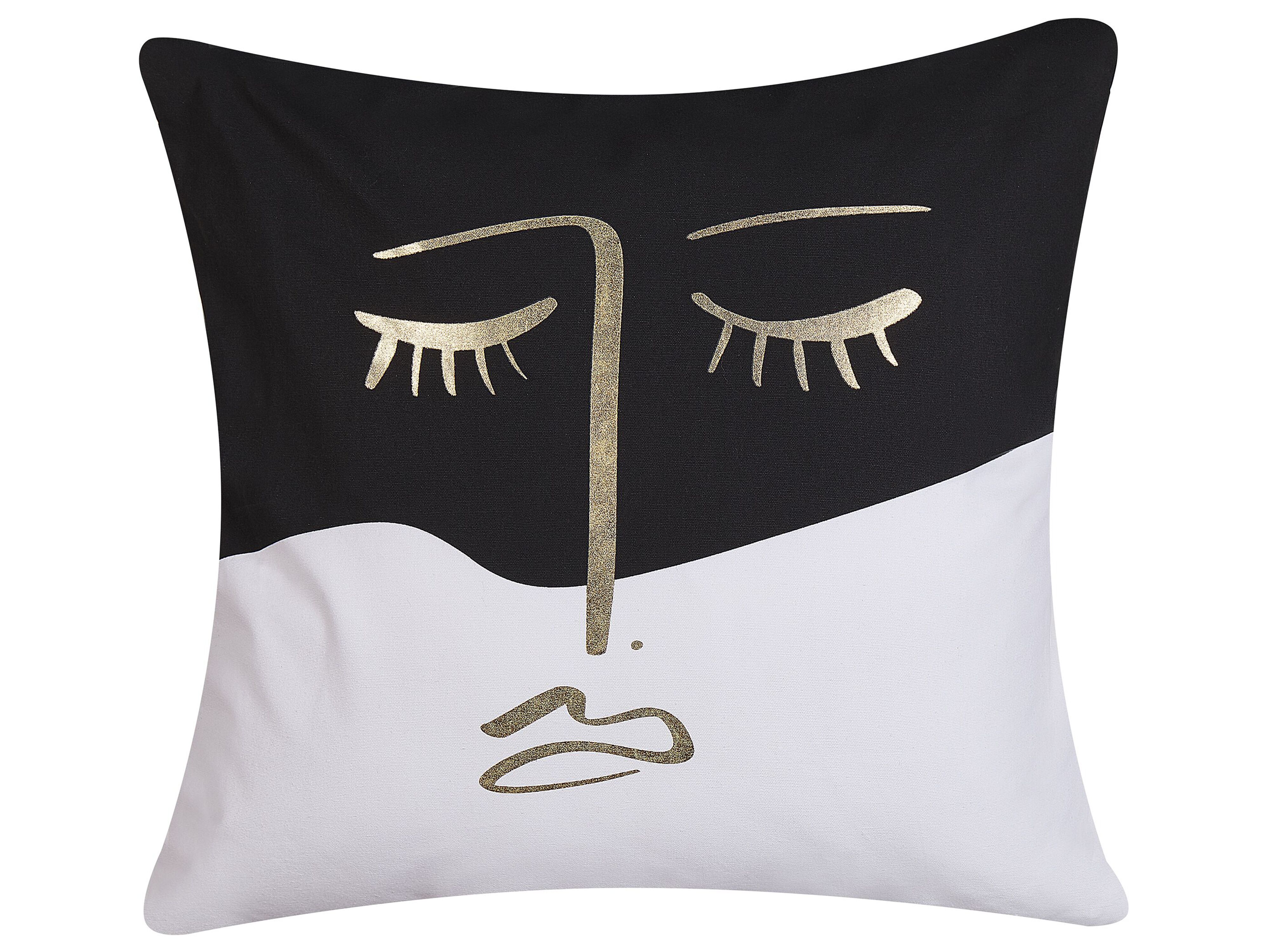 Throw Cushion ABELIA Cotton 45 x 45 cm Black/ White Abstract Pattern