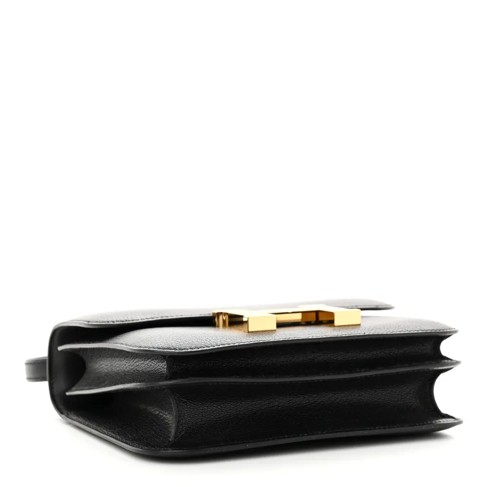 Hermès Black Chèvre Mysore Leather Constance 18 Rose Gold Hardware High-quality Replica1:1High-quality replica