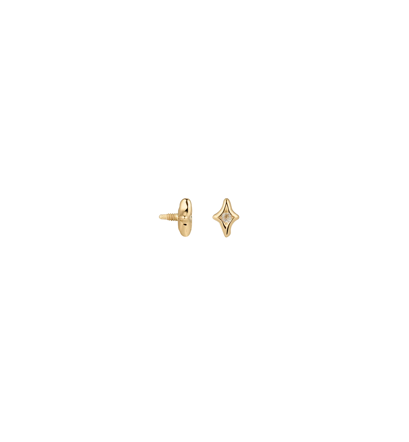 Moonbeam Glow Piercing Front 14K