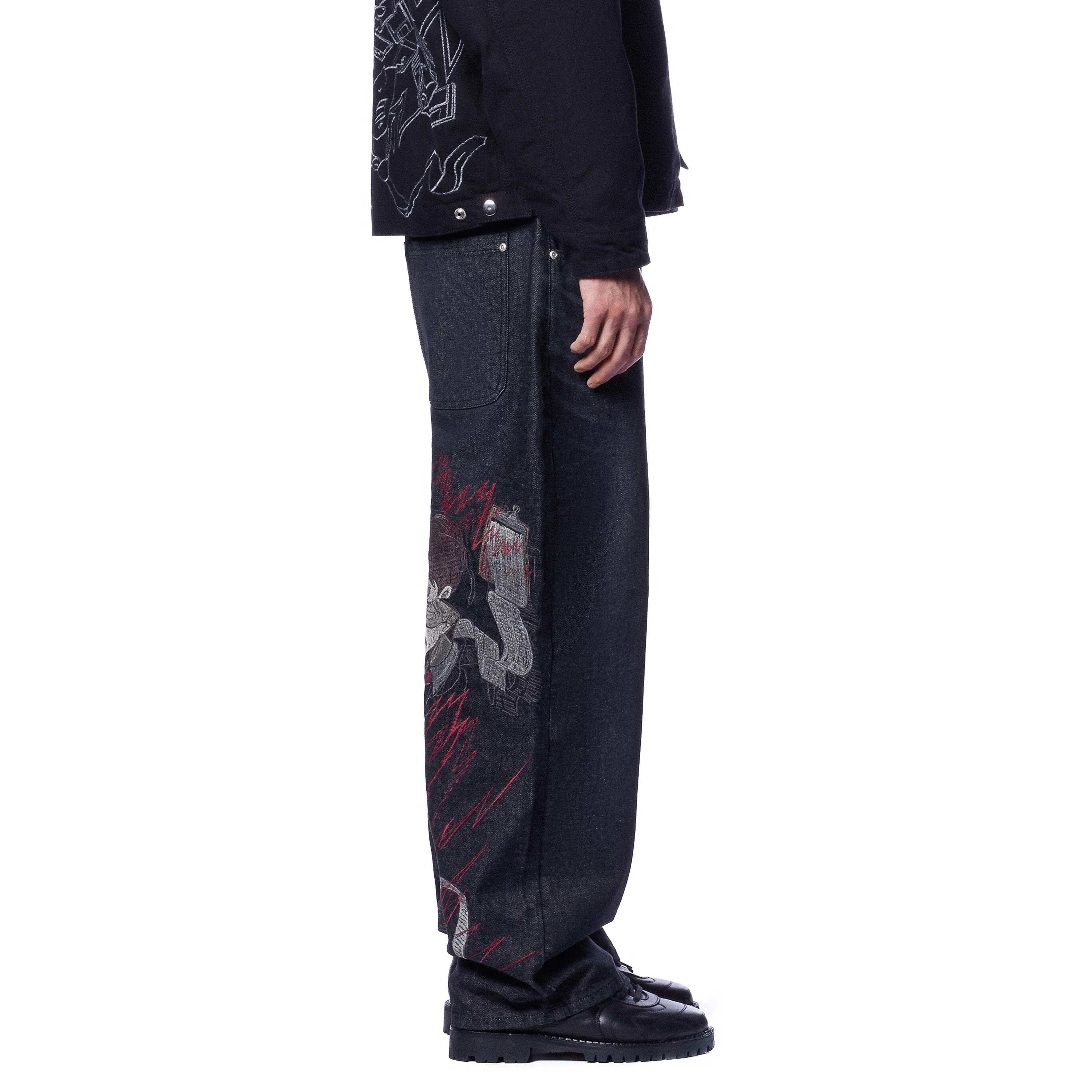 "wall street" black raw Denim