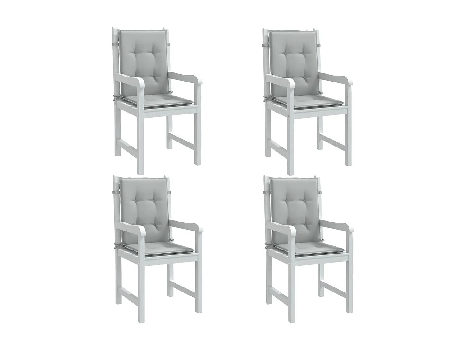 Coussins de chaise à dossier bas lot de 4 gris clair mélangé