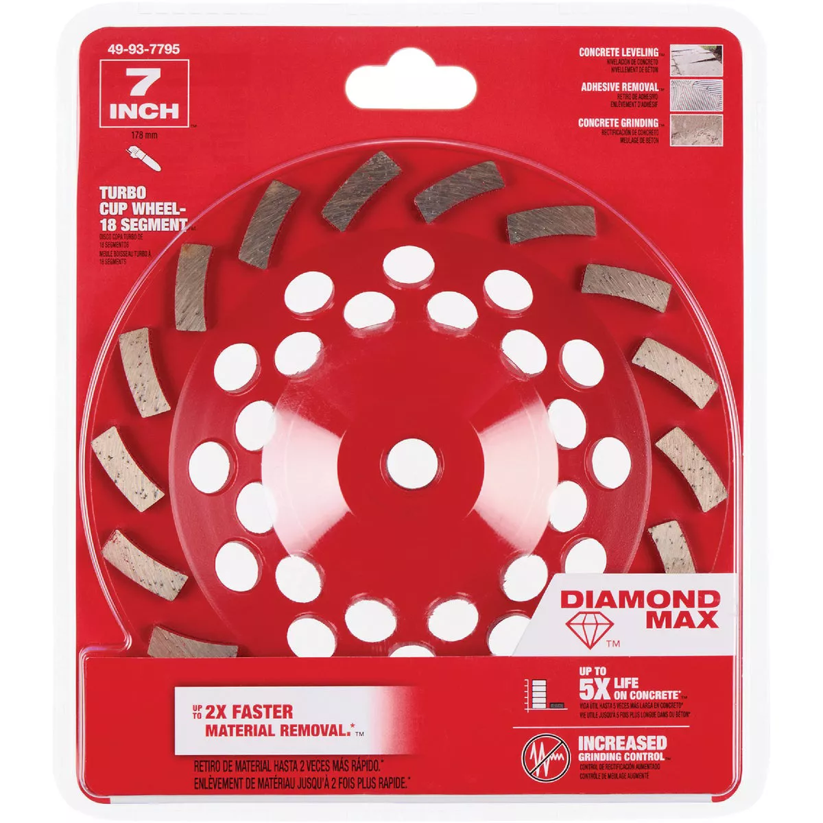 Milwaukee DIAMOND MAX 7 In. Segmented Turbo Rim Diamond Cup Wheel