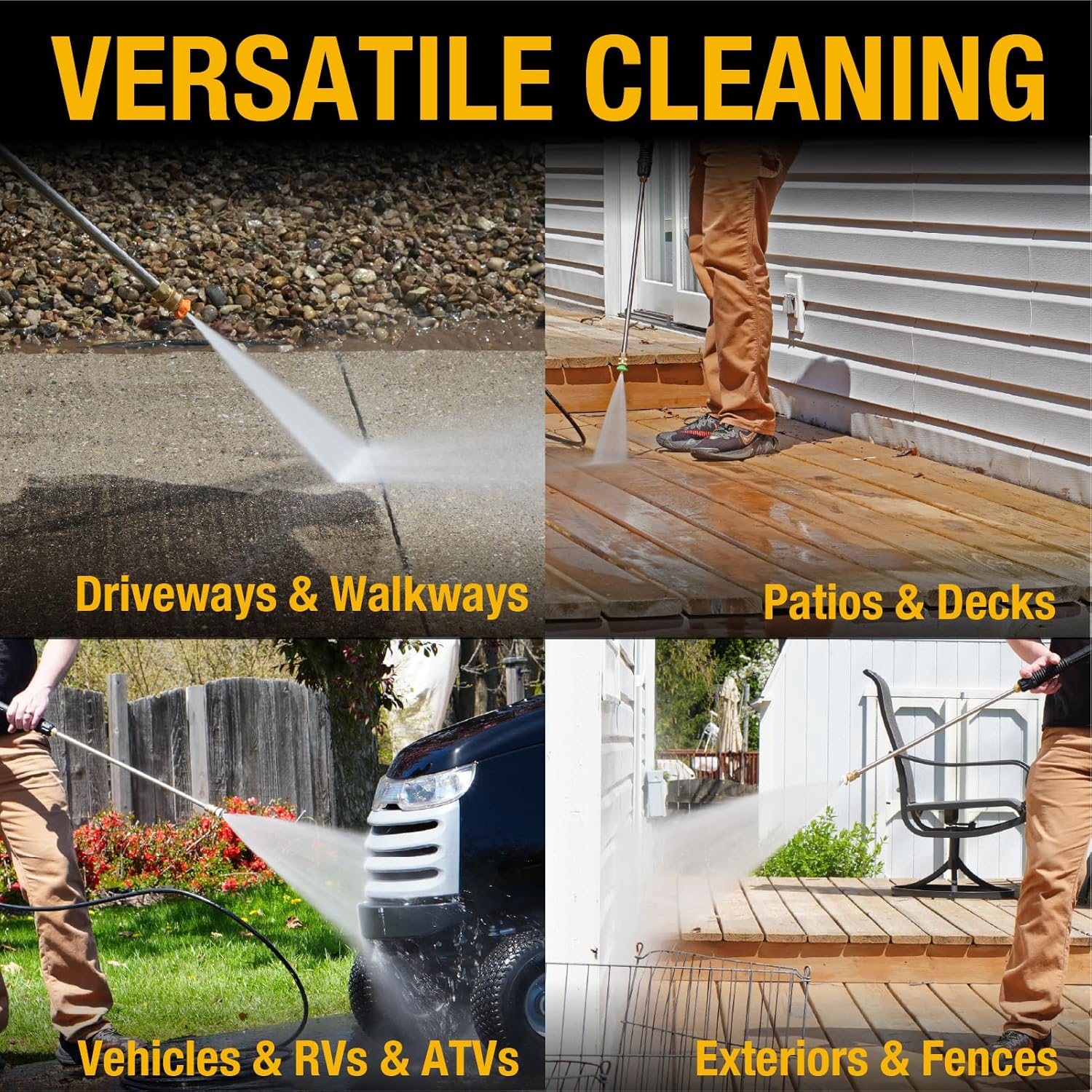 Poulan Pro Gas Pressure Washer 3400 PSI 2.6 GPM 212cc 4-Cycle With 30ft Hose, 21 Inch Lance, 5 Nozzles - Image 7 Poulan Pro Gas Pressure Washer 3400 PSI 2.6 GPM 212cc 4-Cycle With 30ft Hose, 21 Inch Lance, 5 Nozzles - Image 7