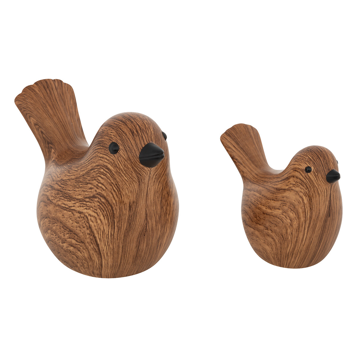 Set of 2 birds "Family corner" Brown, L.14.5/10.5 cm