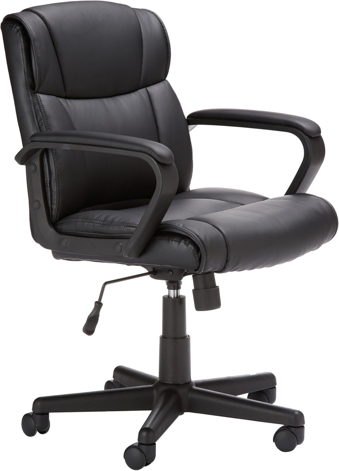 Amazon Basics Office Task Chair with Adjustable Height, 360° Swivel, Padded Armrests, Mid-Back, Rolling, 275 Pound Capacity, 24.2