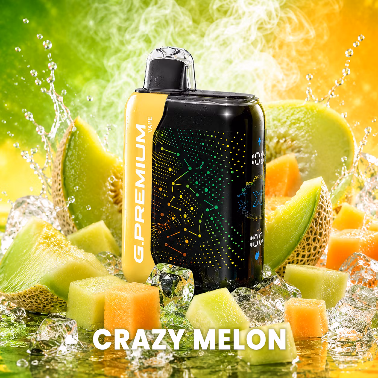 GEEK BAR PREMIUM 60 000 puffów – wariant Crazy Melon; 10 smaków, Dual Mesh, 28 ml, 800 mAh