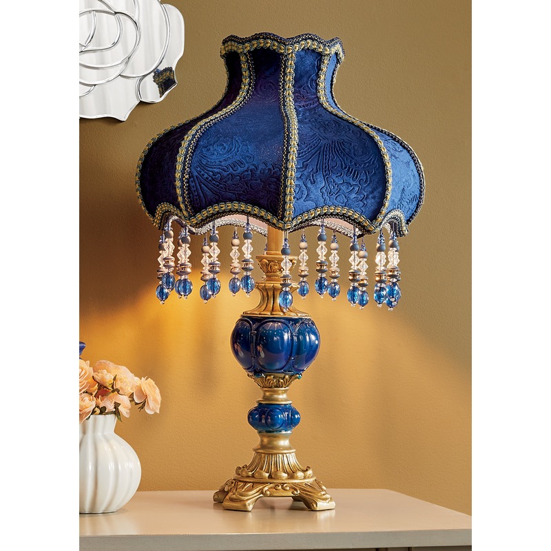 Royal Blue Victorian Table Lamp - MIDNIGHT VELVET CATALOG