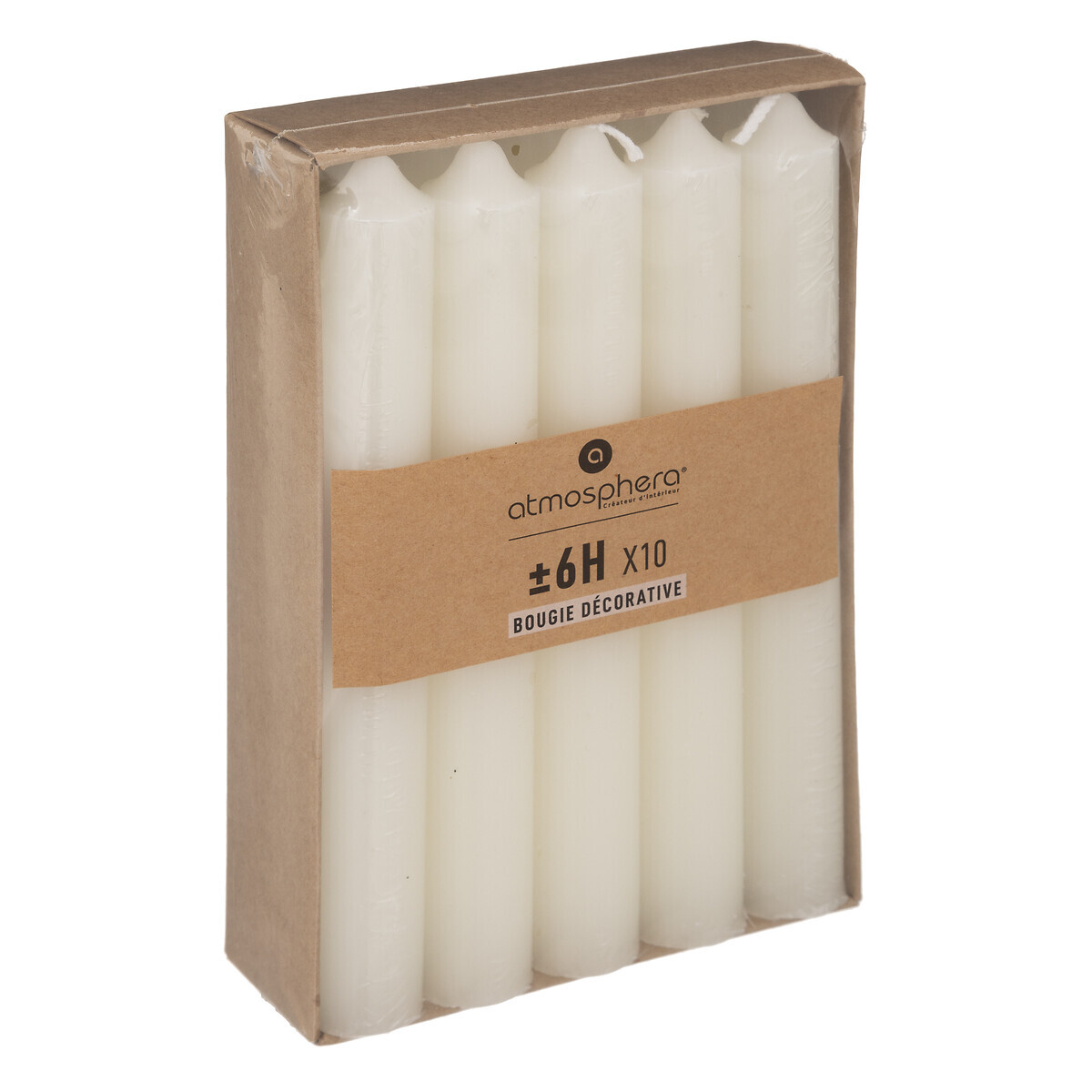 Set of 10 candlesticks Ivory white, 45g