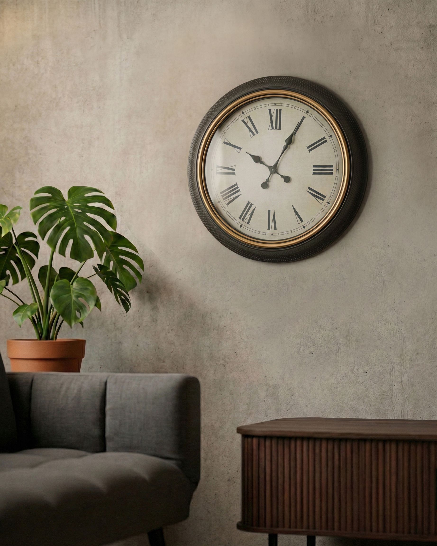 Wall Clock VILLENA 63 cm Black