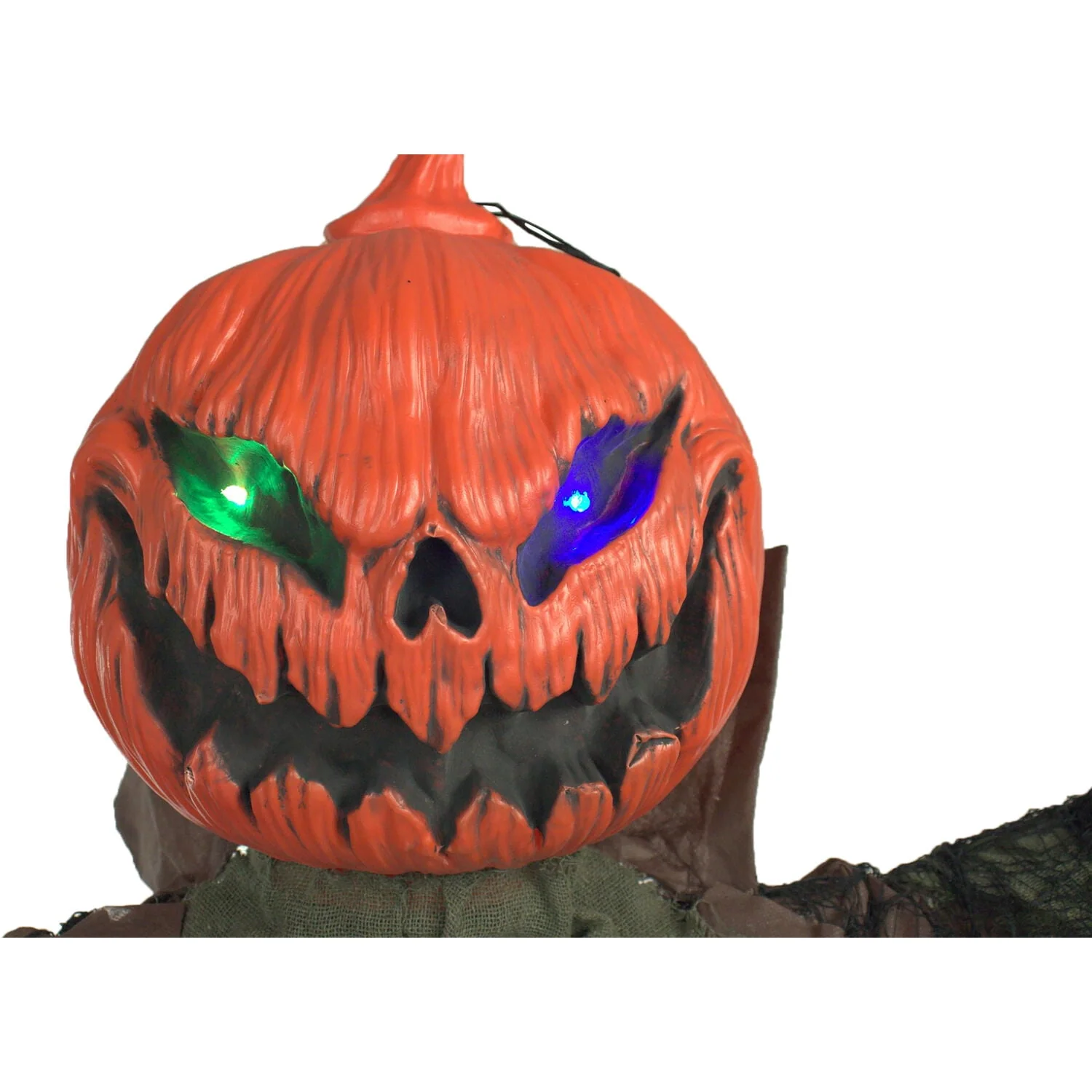 Haunted Hill Farm Life-Size Poseable 6.7-Ft. Pumpkin Scarecrow with Lights and Sound, Indoor or Covered Outdoor Halloween Decoration - Image 16 Haunted Hill Farm Life-Size Poseable 6.7-Ft. Pumpkin Scarecrow with Lights and Sound, Indoor or Covered Outdoor Halloween Decoration - Image 16