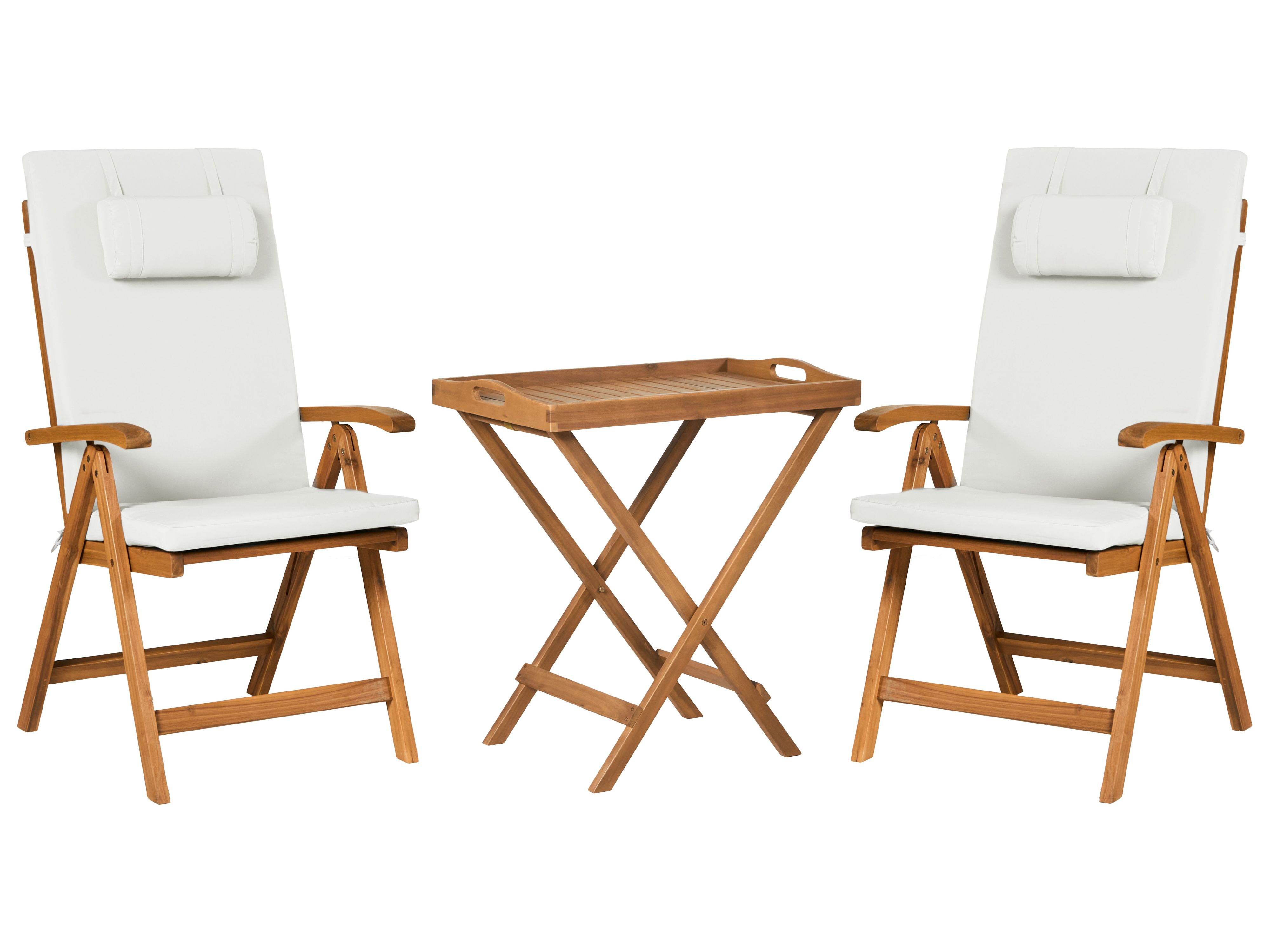 Bistro Set JAVA PREMIUIM Acacia Wood Off-White