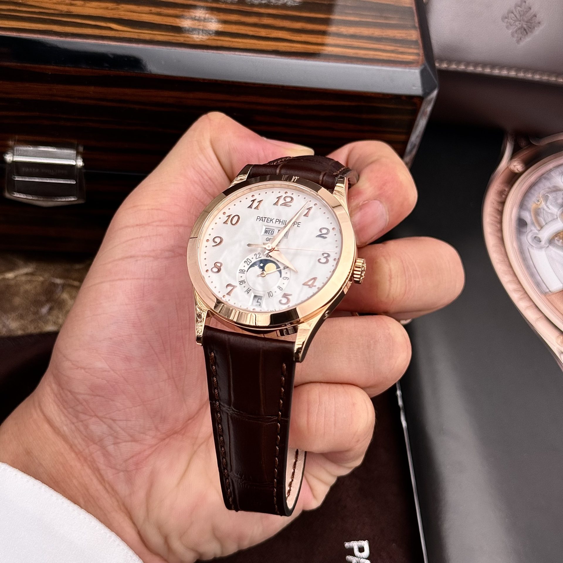 Patek Philippe Replica Watches Complications 5396R White Dial Leather Strap 38.5mm - Top club