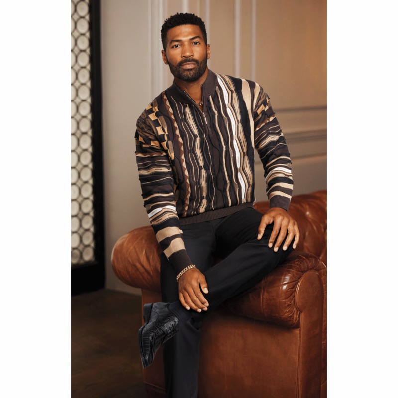 Stacy Adams Quarter-Zip Sweater - MIDNIGHT VELVET CATALOG