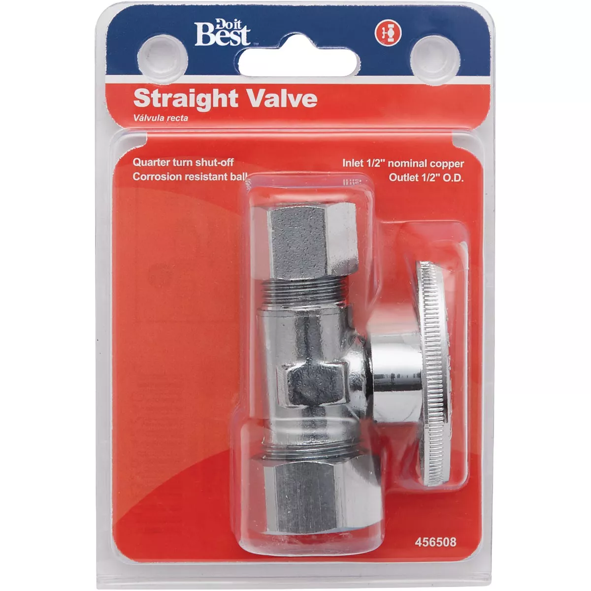 Do it Best 1/2 In. NOM Copper x 1/2 In. OD Quarter Turn Straight Valve