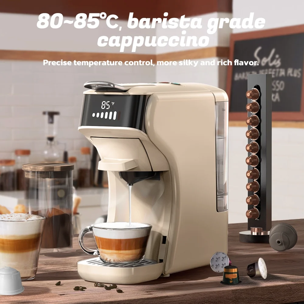 HiBREW 6in1 Pods Coffee Machine Multiple Espresso Cafetera Cappuccino Coffee Maker H1B Beige - Image 13