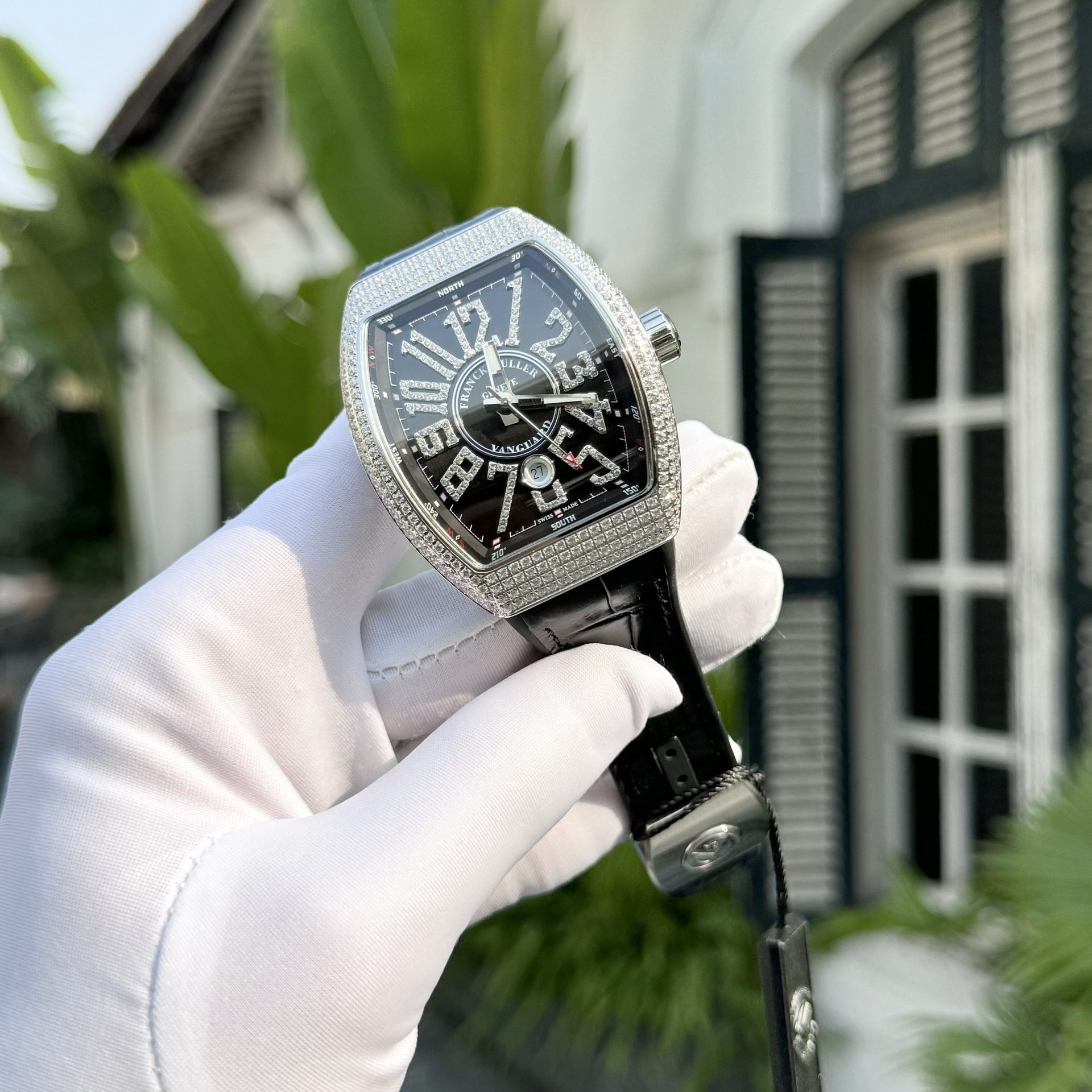 Franck Muller V45 SC DT Replica 11 Watch Black Dial With Stone  Factory ABF 45mm - Elite Watch Atelier