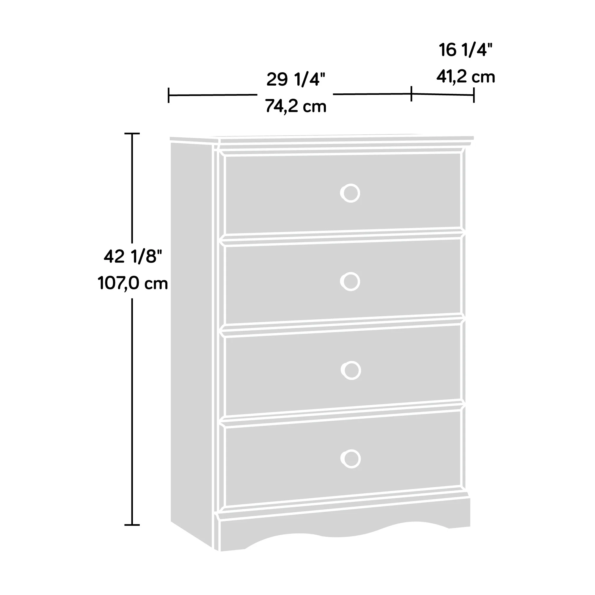 Sauder Storybook 4-Drawer Bedroom Dresser, Soft White Finish - Image 5