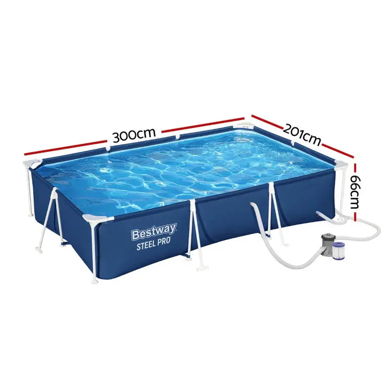 Bestway Steel-Frame Above-Ground Swimming Pool With Filter Pump - Rust-Resistant Build - Image 3 Bestway Steel-Frame Above-Ground Swimming Pool With Filter Pump - Rust-Resistant Build - Image 3