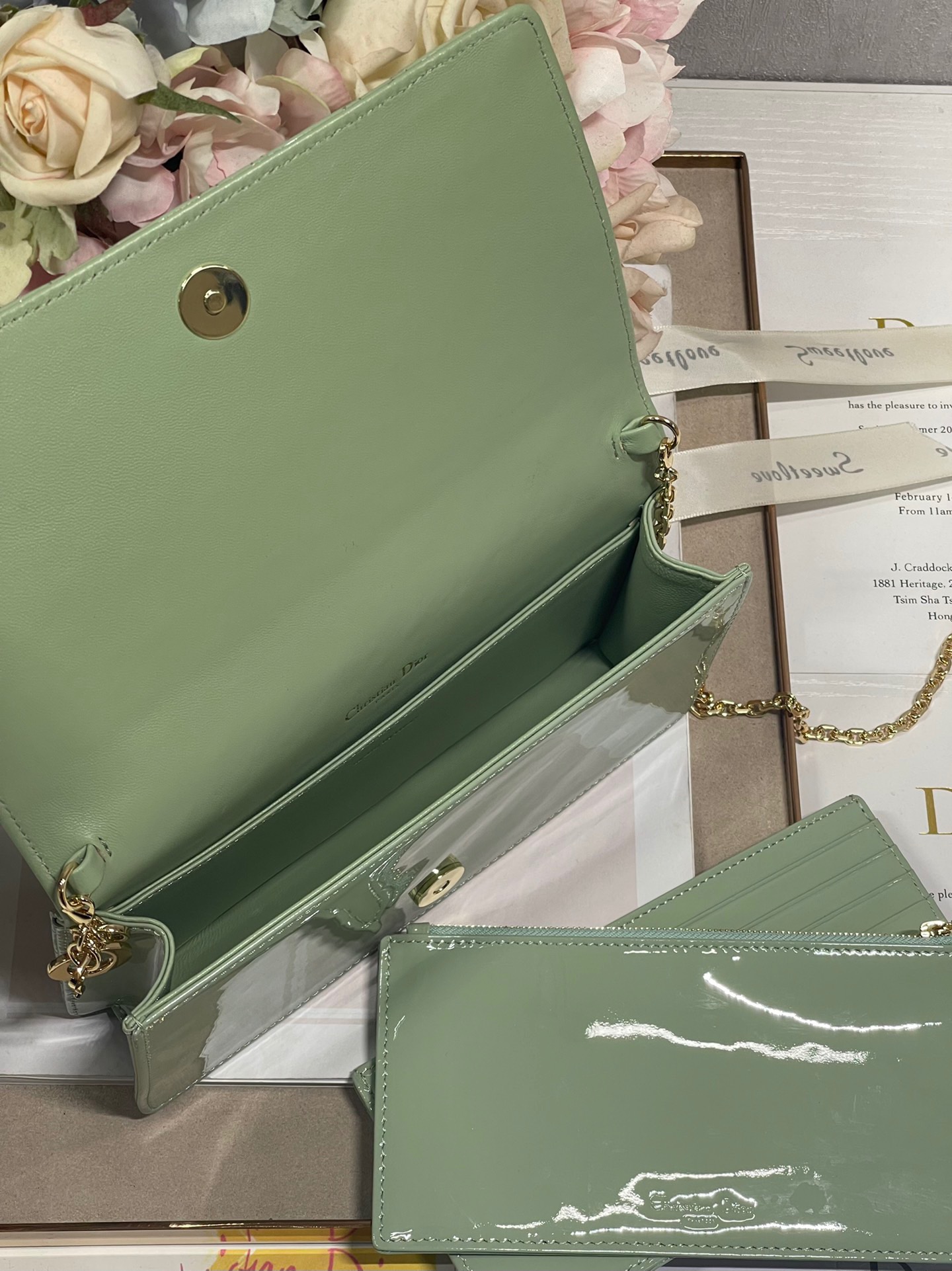 Christian Dior Lady Dior Pouch Seafoam, For Women, Women’s Handbags 8.5in/21.5cm CD1:1High-quality replica