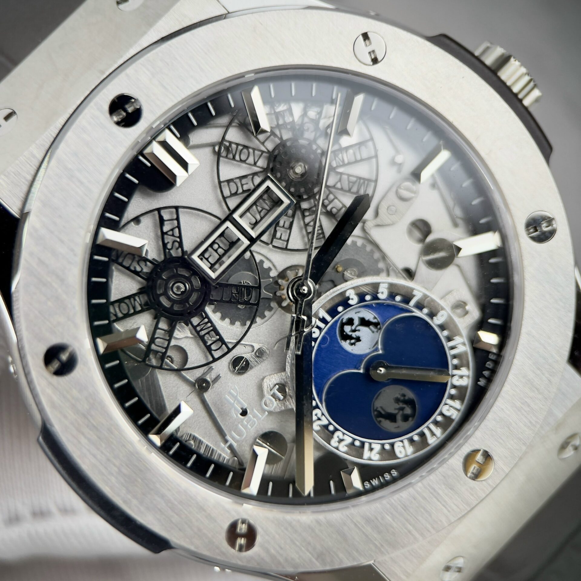 Hublot Aerofusion Moonphase Replica Watch Skeleton Mechanical 45mm - Top club