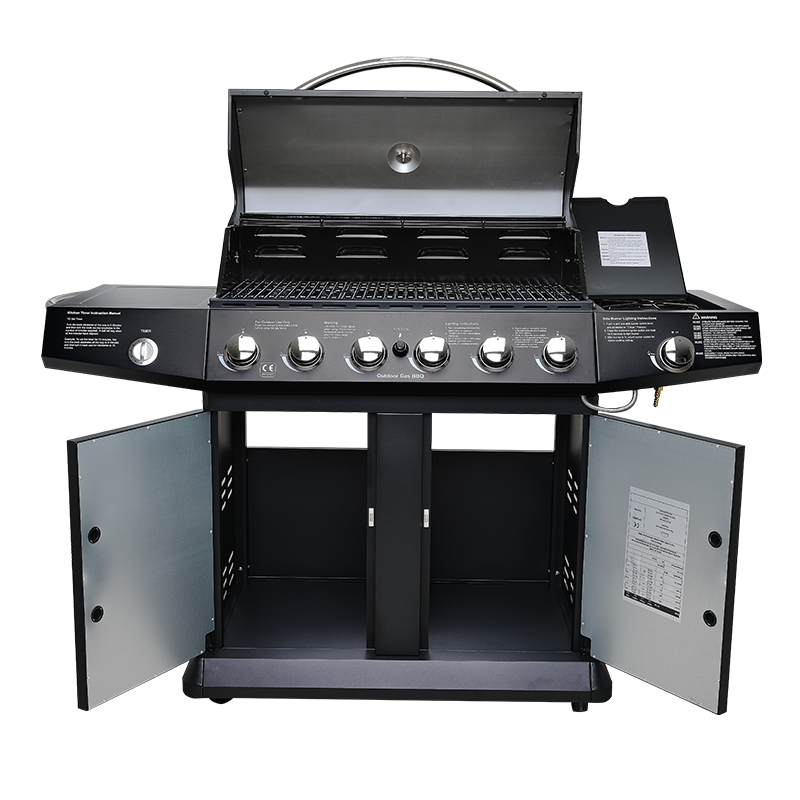 In Stock 6+1 Burner Stainless Steel Gas BBQ Grill with Electronic Ignition Propane Fuel 72000BTU for Outdoor Use