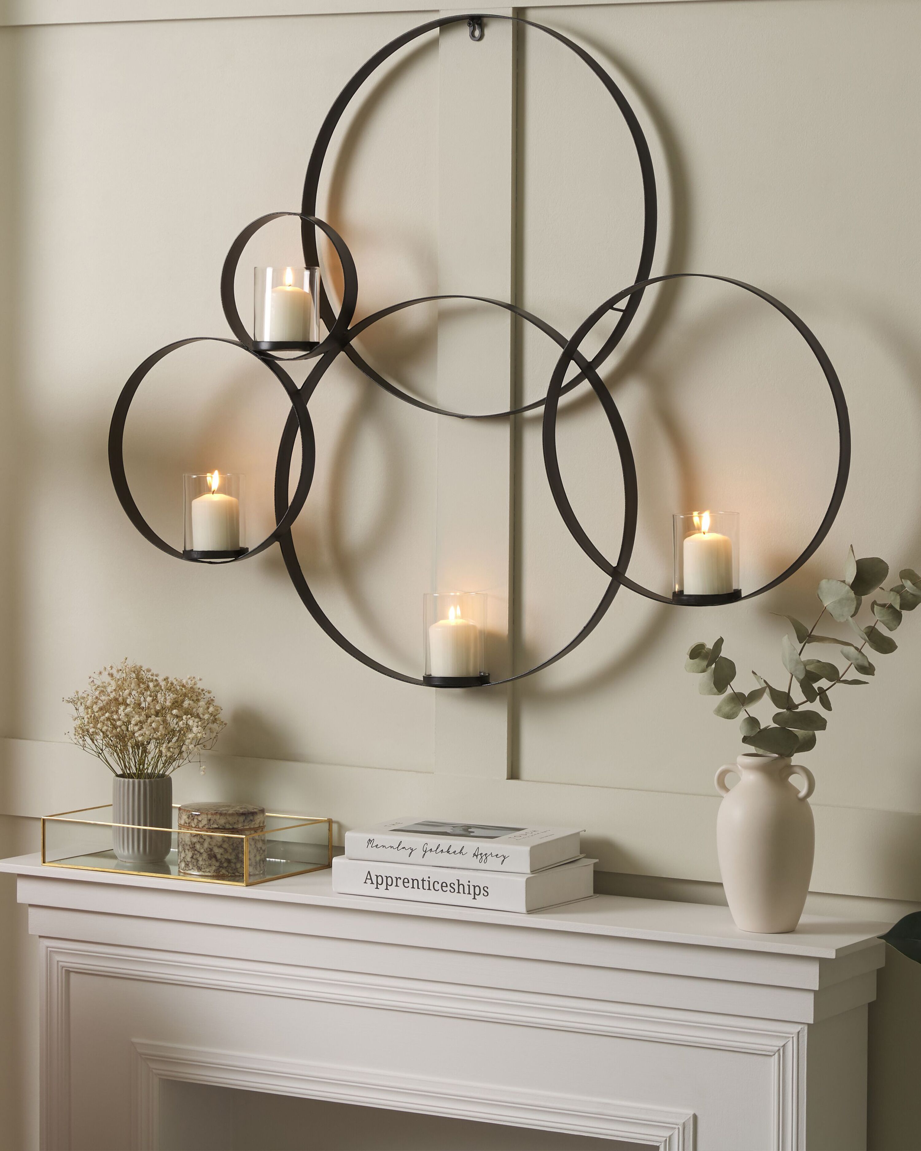 Wall Candle Holder BURU Metal 80 cm Black