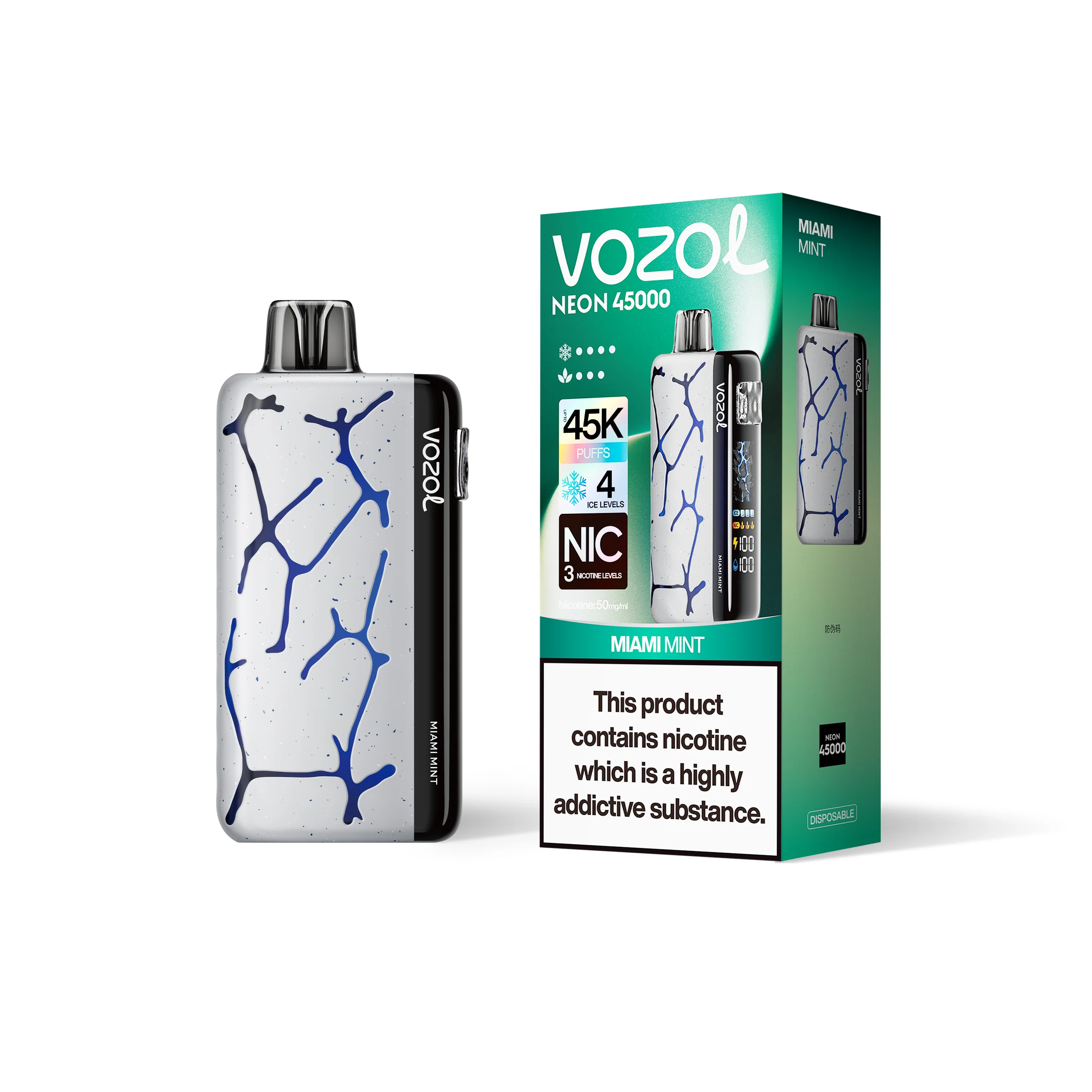 VOZOL NEON 45K jednorazowy e-papieros (wszystkie smaki)