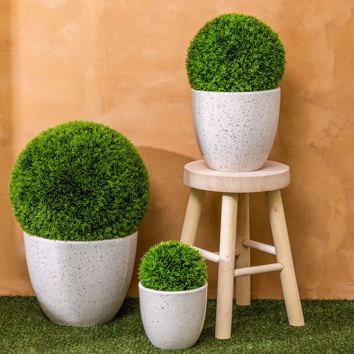 Set of 3 pots "Vena" Ceramic, D.30/23/17 cm