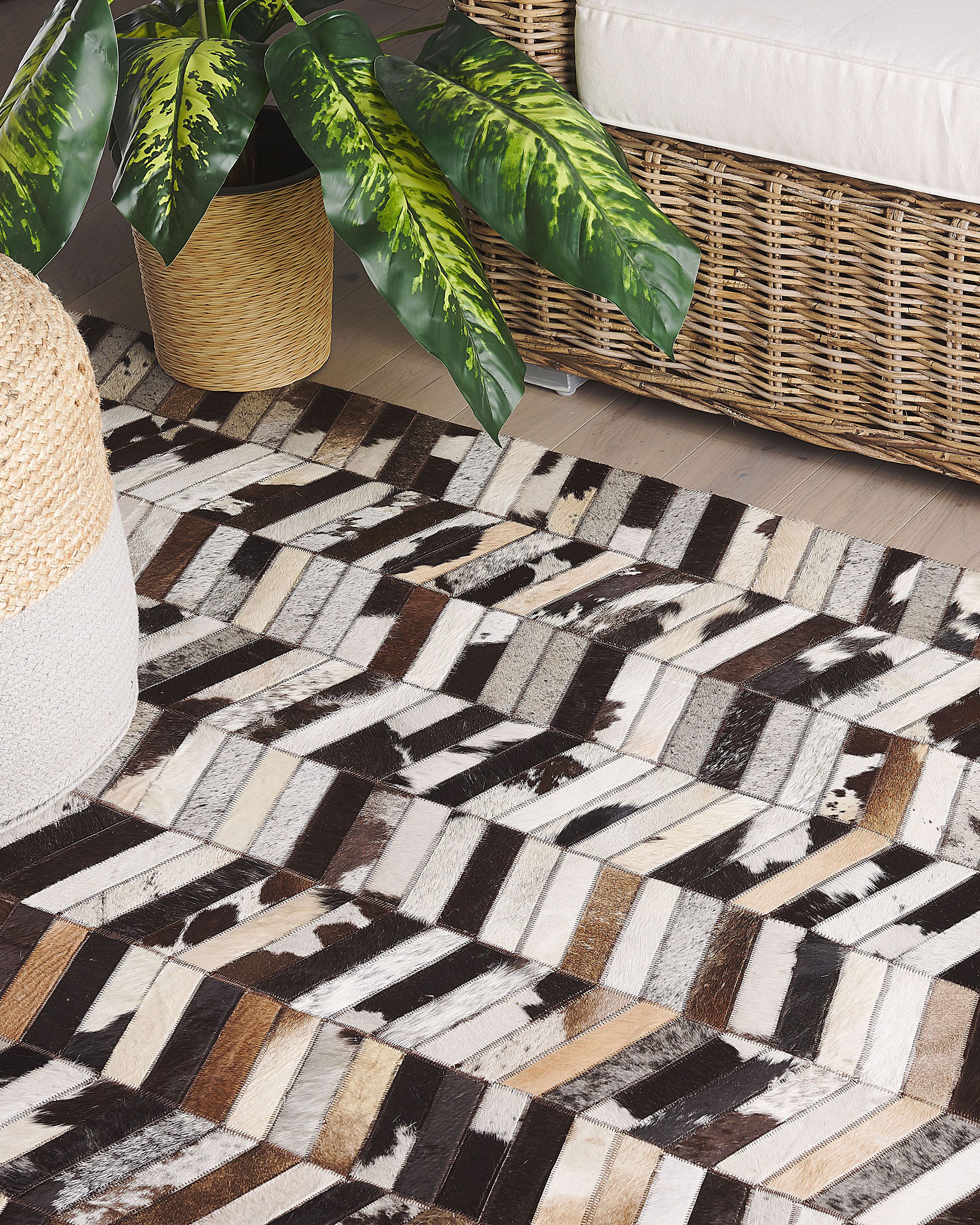 Rug AKYELE Brown 160 x 230 cm Leather