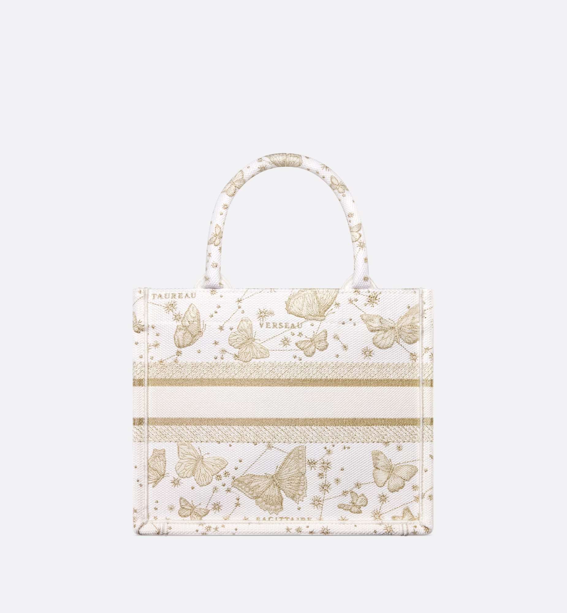 Christian Dior Small Dior Book Tote Gold-Tone And White Bag For Women M1265ZESU_M01E- 10.5 Inches/ 26.5 Cm1:1High-quality replica