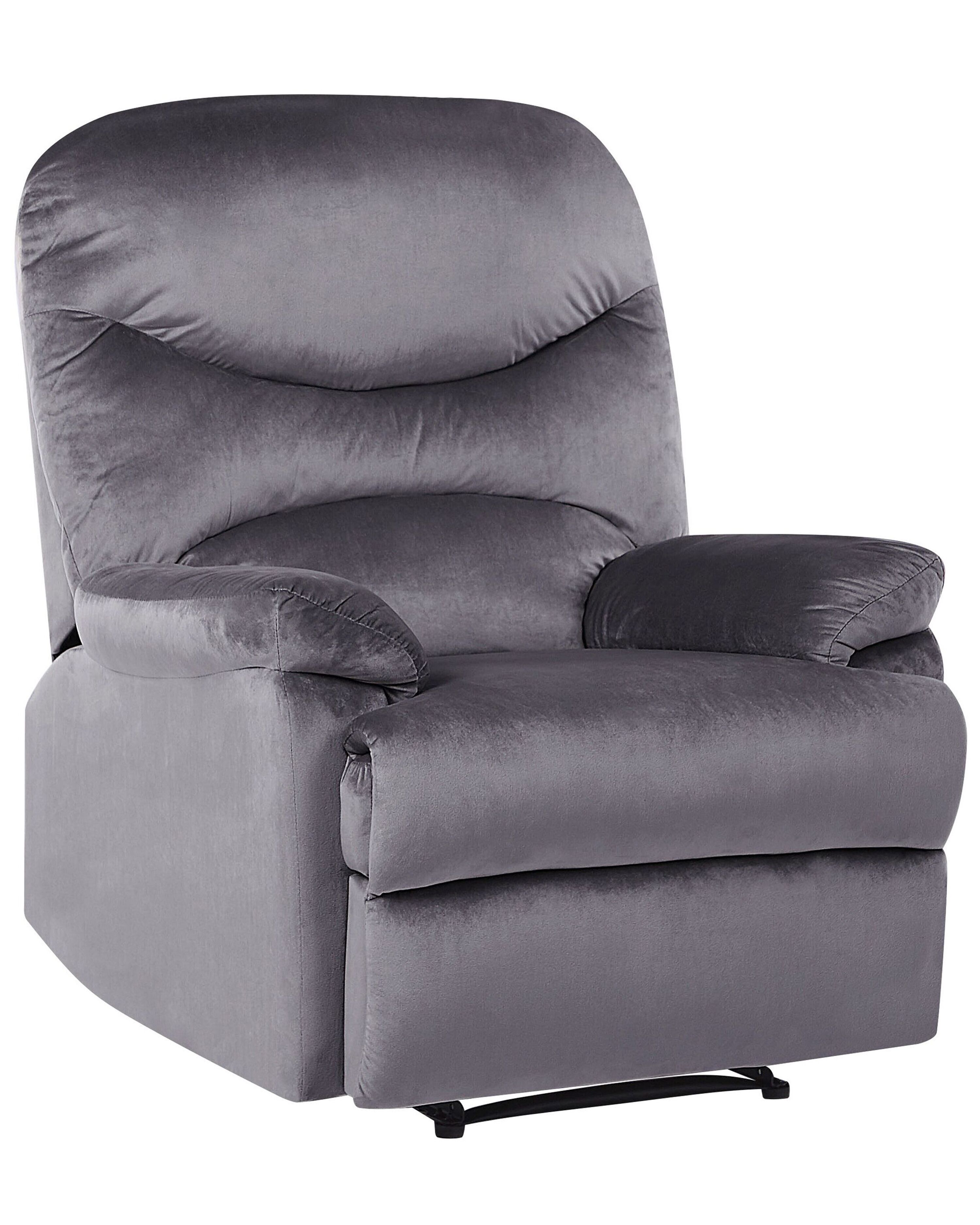 Recliner Chair ESLOV with Footrest Velvet Grey