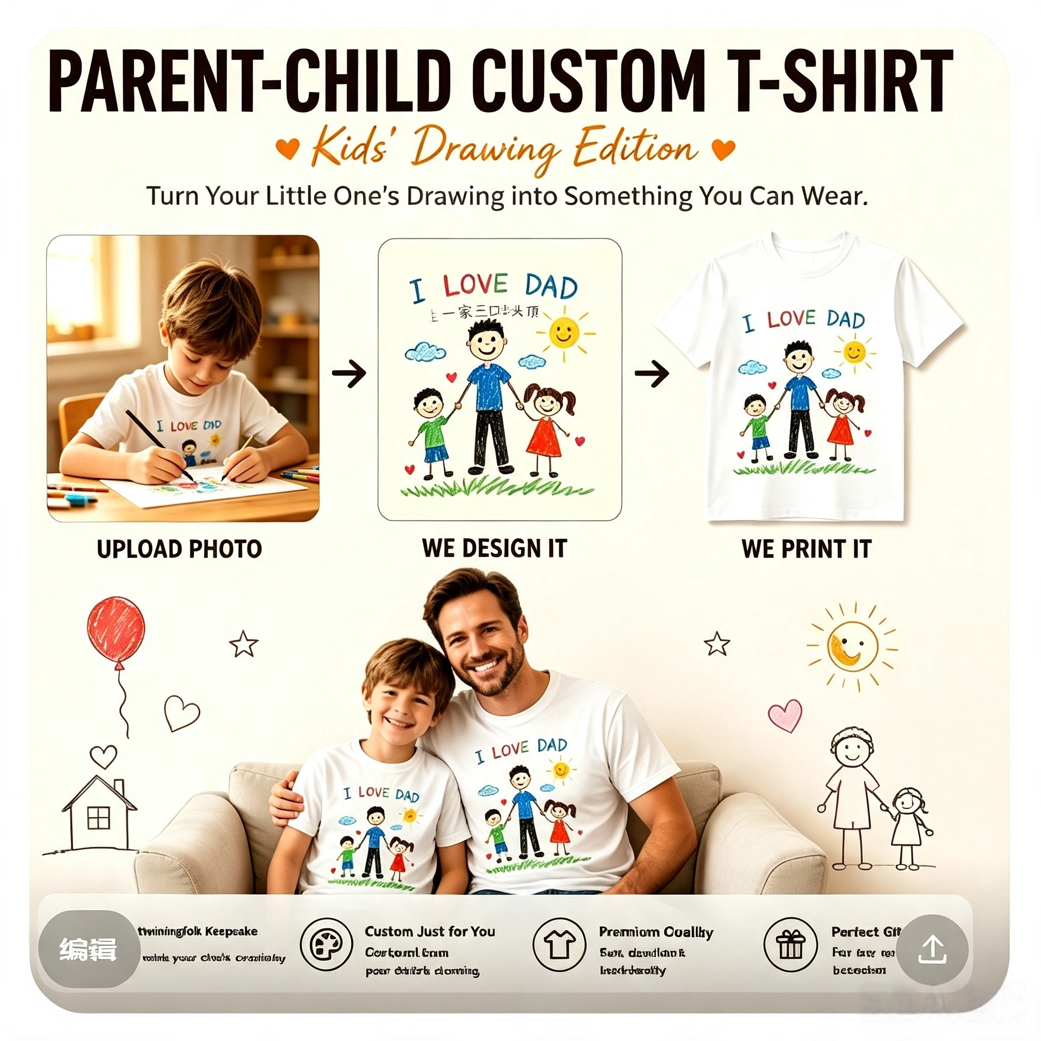 Kids' Drawing Edition | Custom Kids' Drawing T-Shirt
