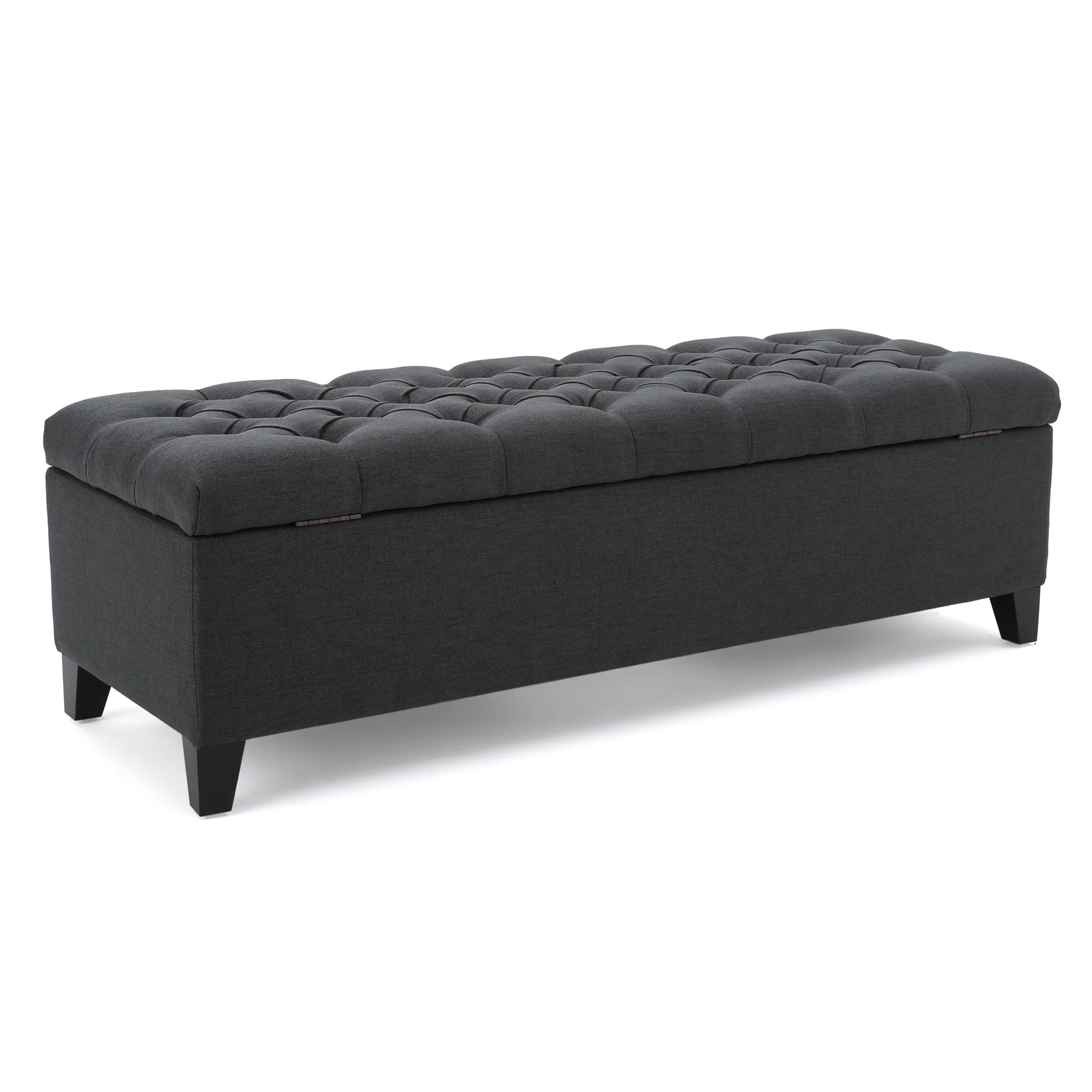 Noble House Hampton Contemporary Fabric Upholstered Storage Ottoman, White and Blue Floral - Image 19