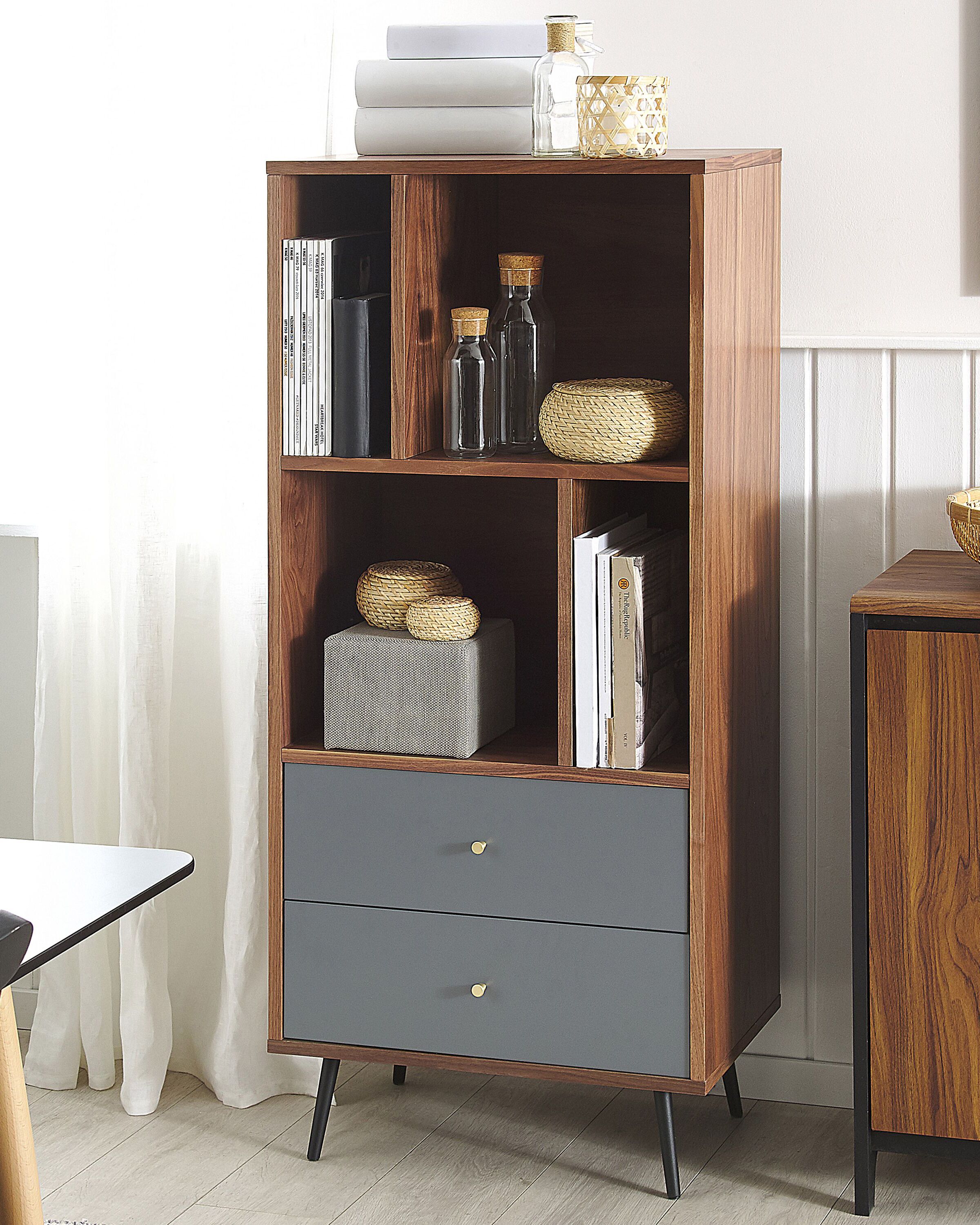 Shelving Unit RICHMOND 139 cm Dark Walnut