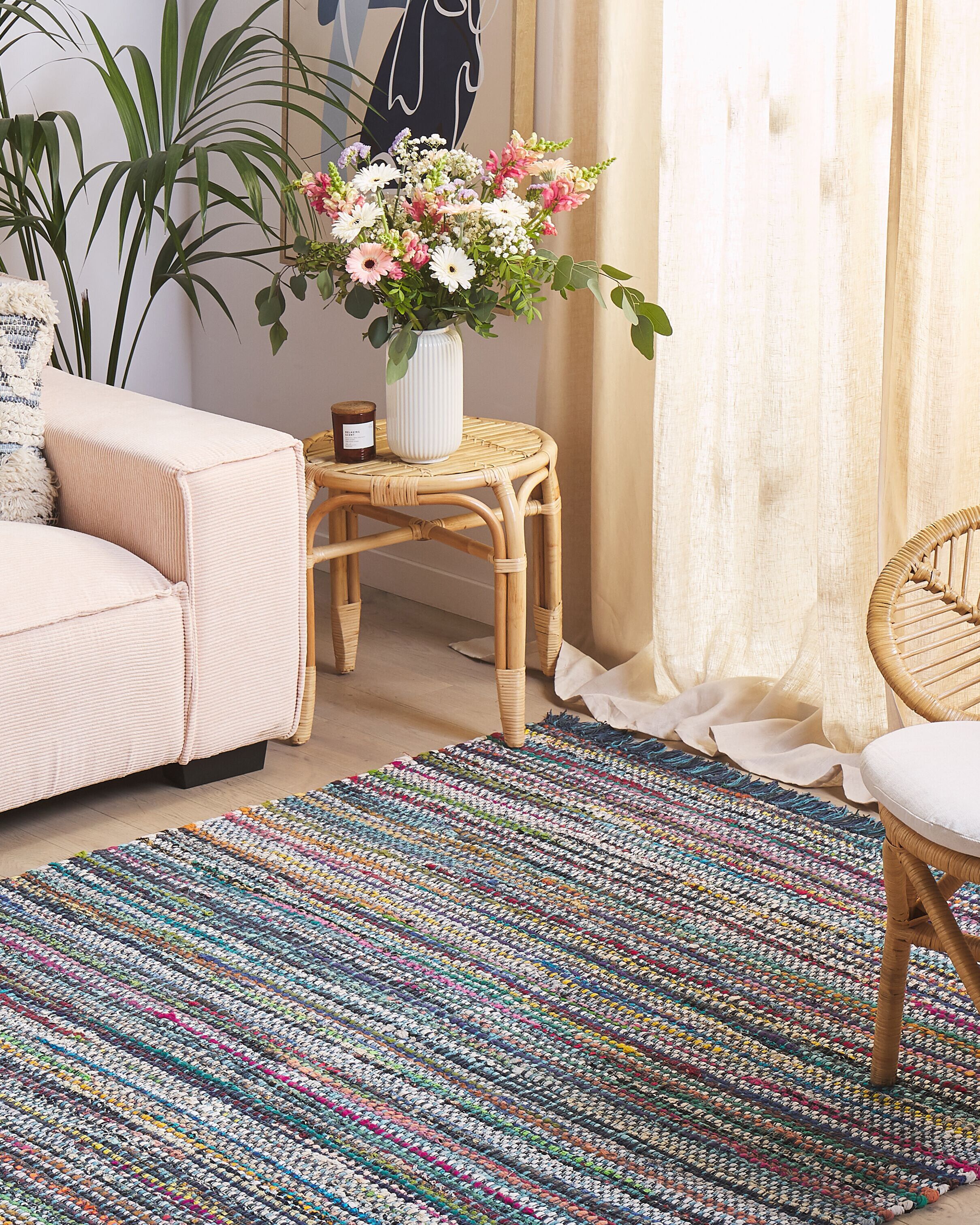 Rug BESNI Blue 160 x 230 cm Cotton
