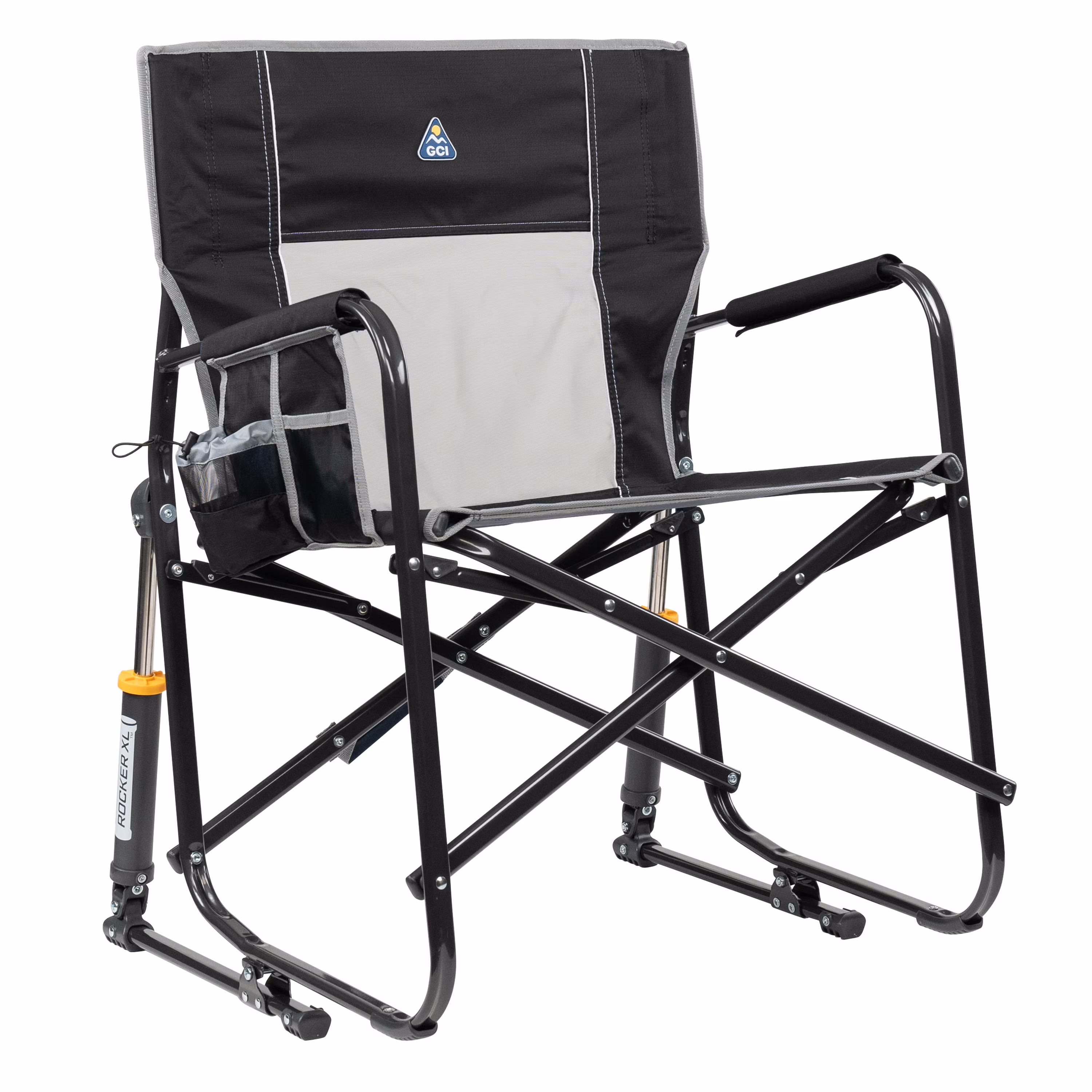 GCI Outdoor Freestyle Rocker XL Oversized Foldable Rocking Camp Chair, Pewter - Image 7