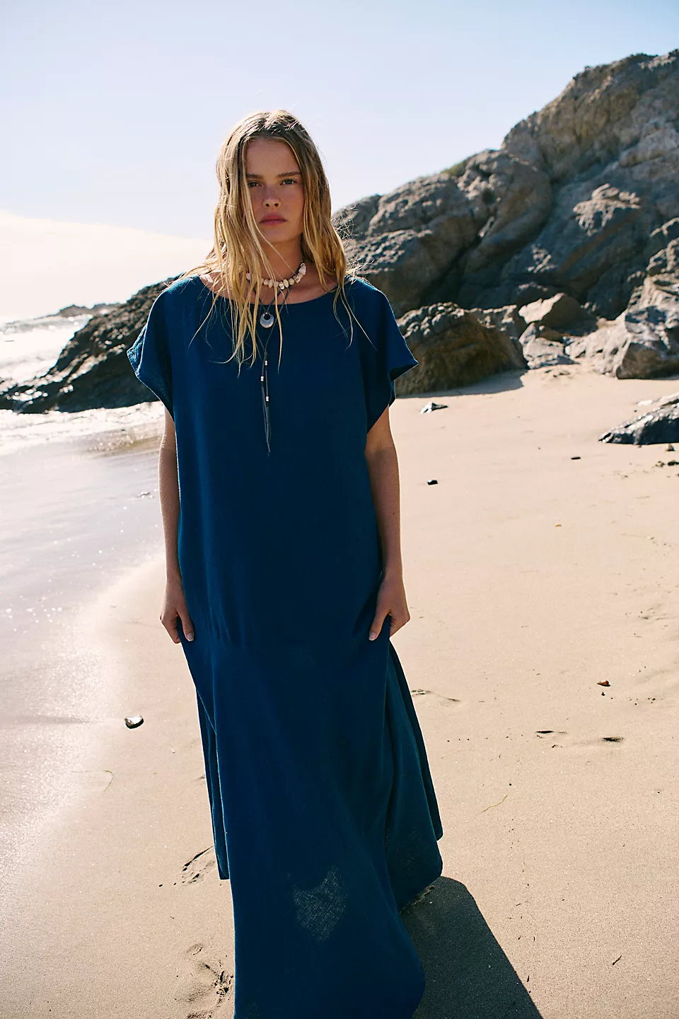 Tierney Linen Maxi Dress-Poseidon