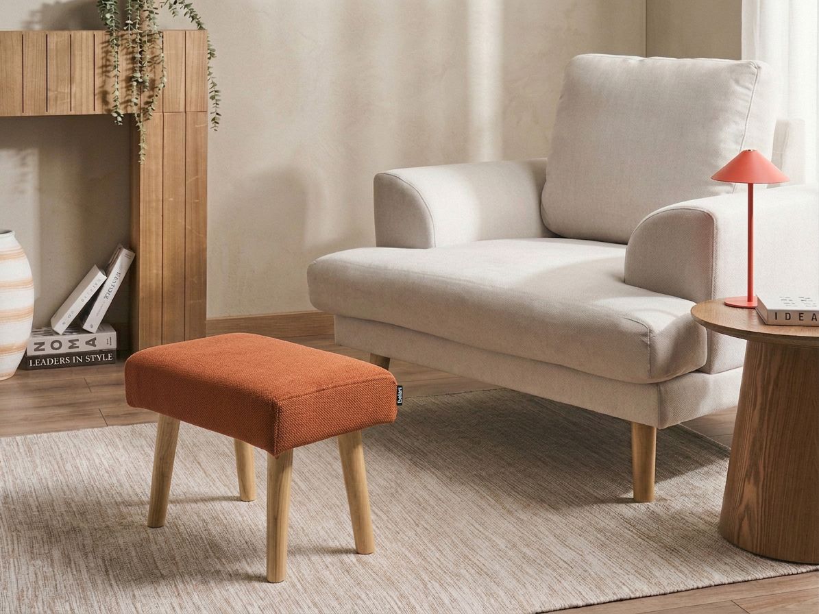 Footstool TAKOMA Fabric Orange