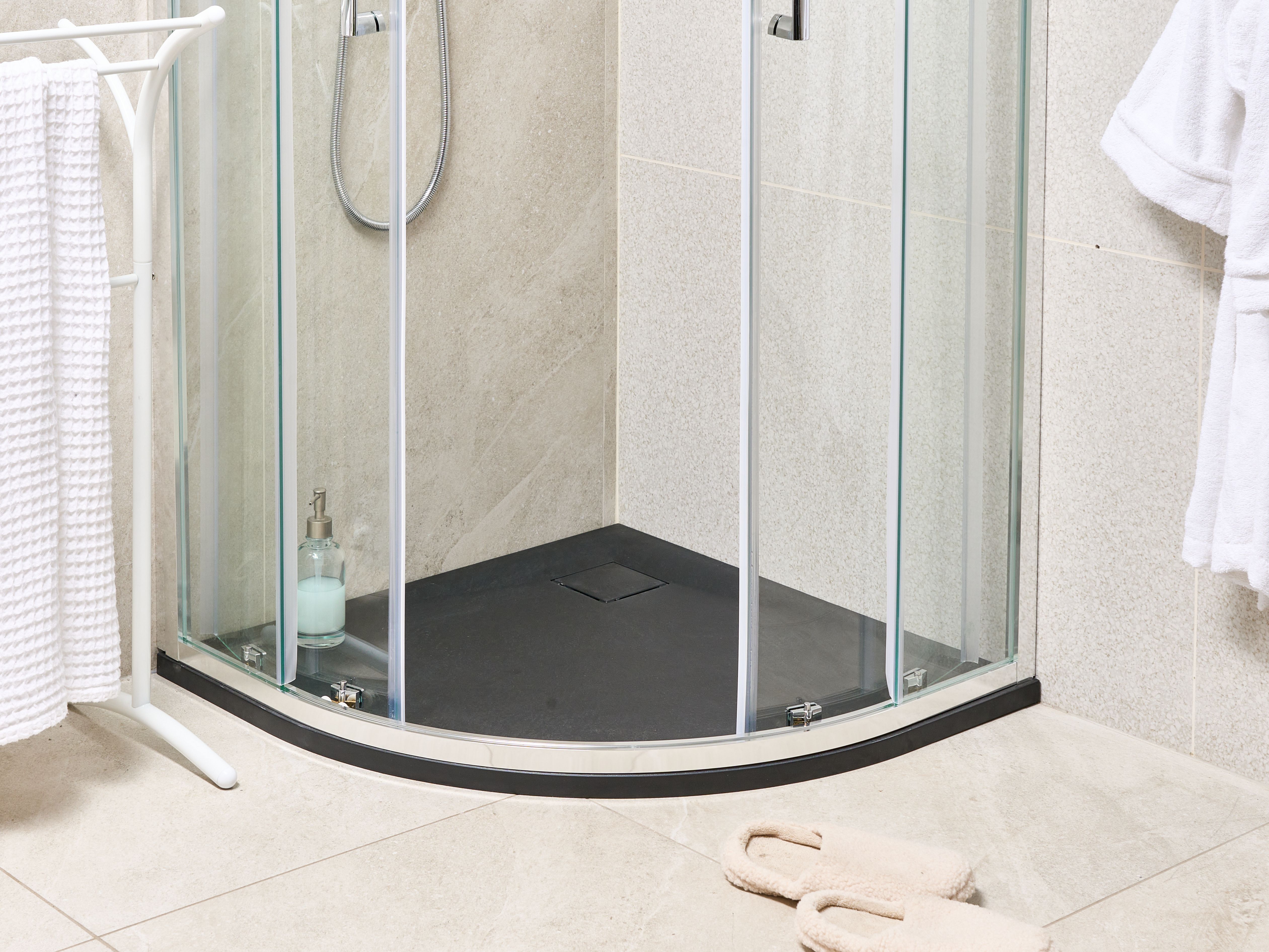 Shower Tray PARON 800 x 800 x 30 mm Black