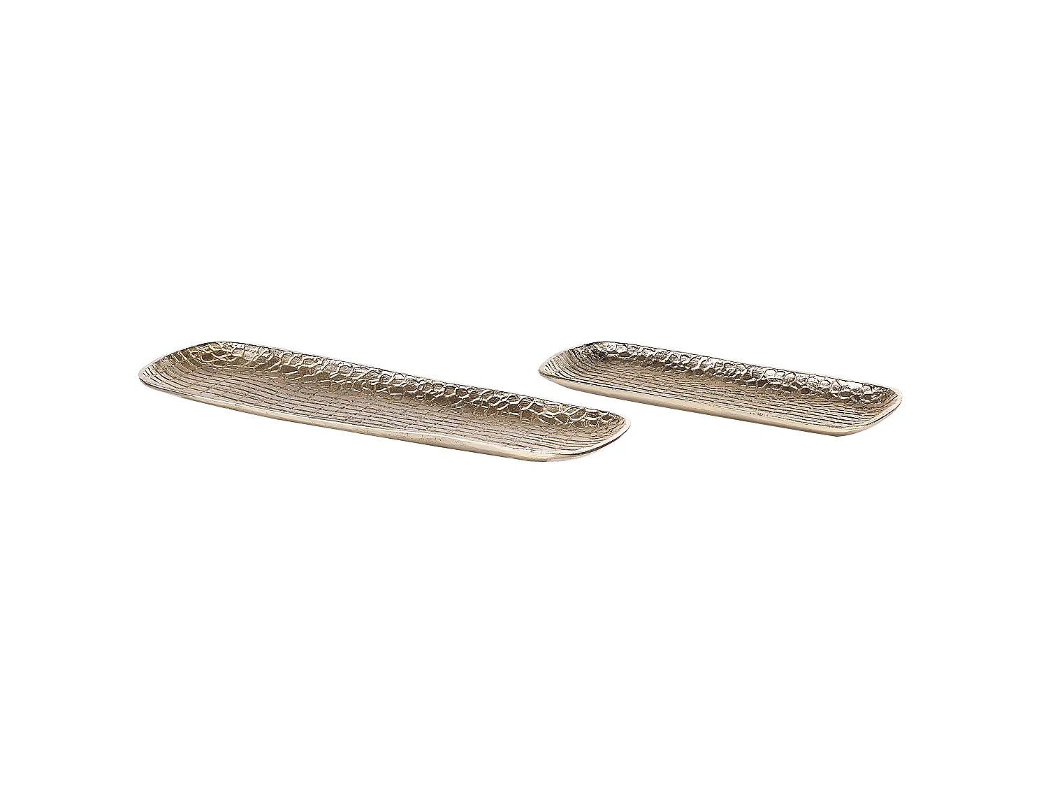 Lot de 2 boîtes à bibelots BRANTAS Métal Doré