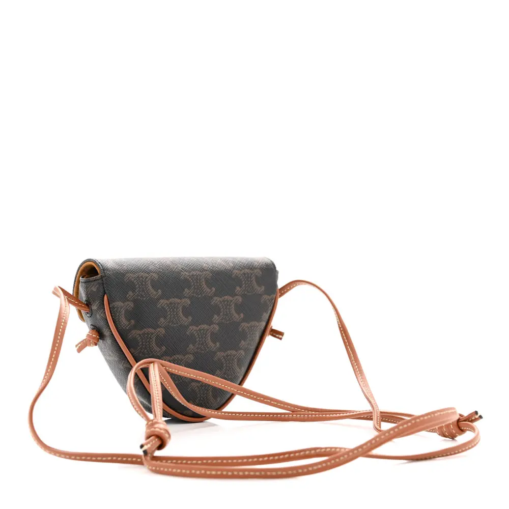 Celine Tan Triomphe Canvas Mini Triangle Crossbody Bag Reps1:1High-quality replica